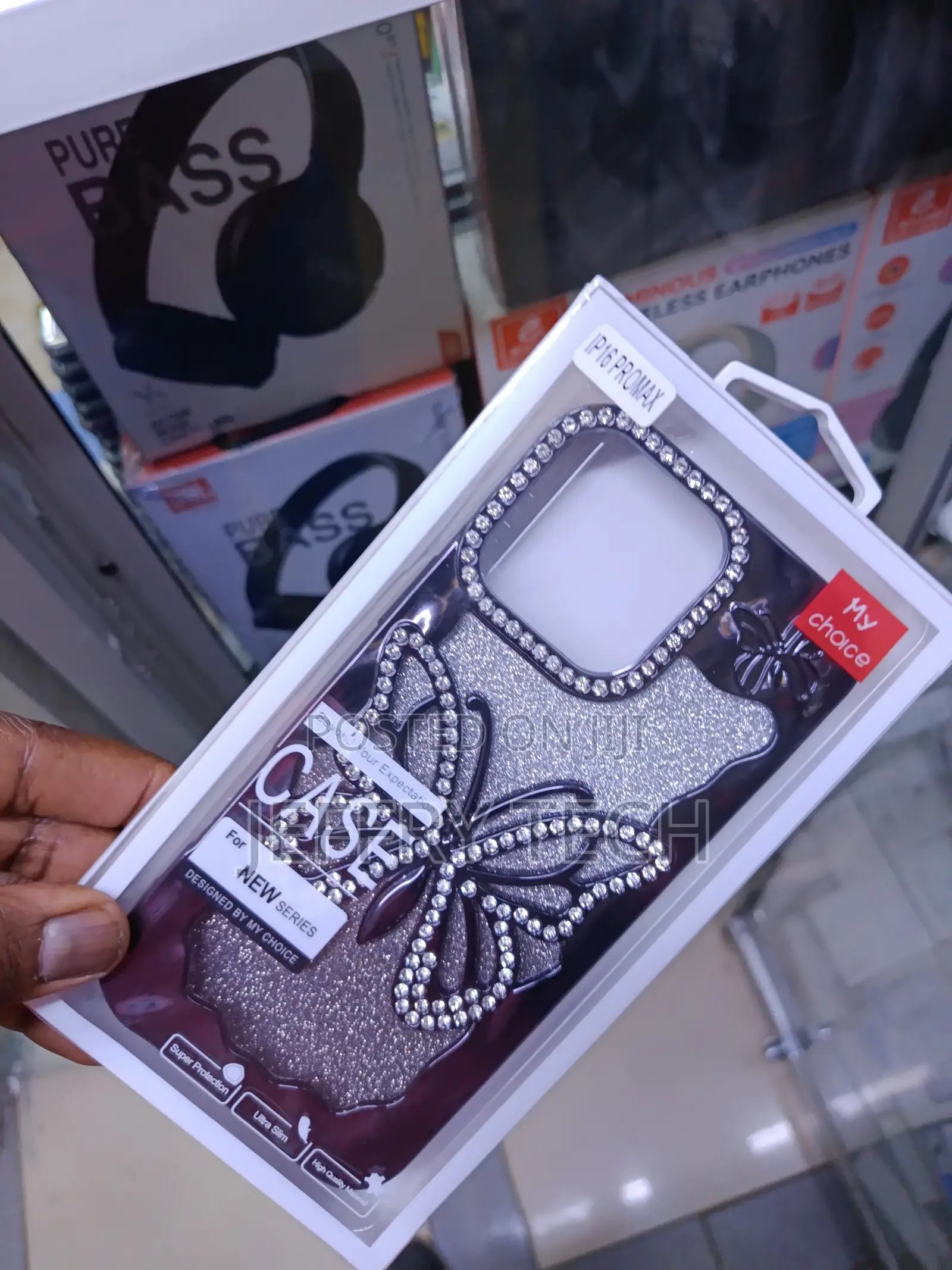 Chang iPhone 16 Pro Max Glitter Butterfly Case,Cute Bling