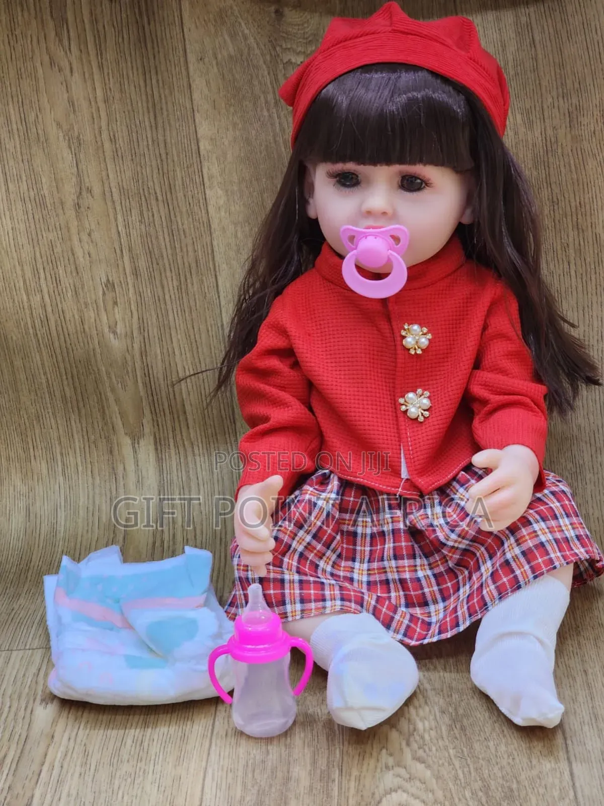 Silicone White Dolls With Percifier, Feeding Bottle, Dipers For Kids