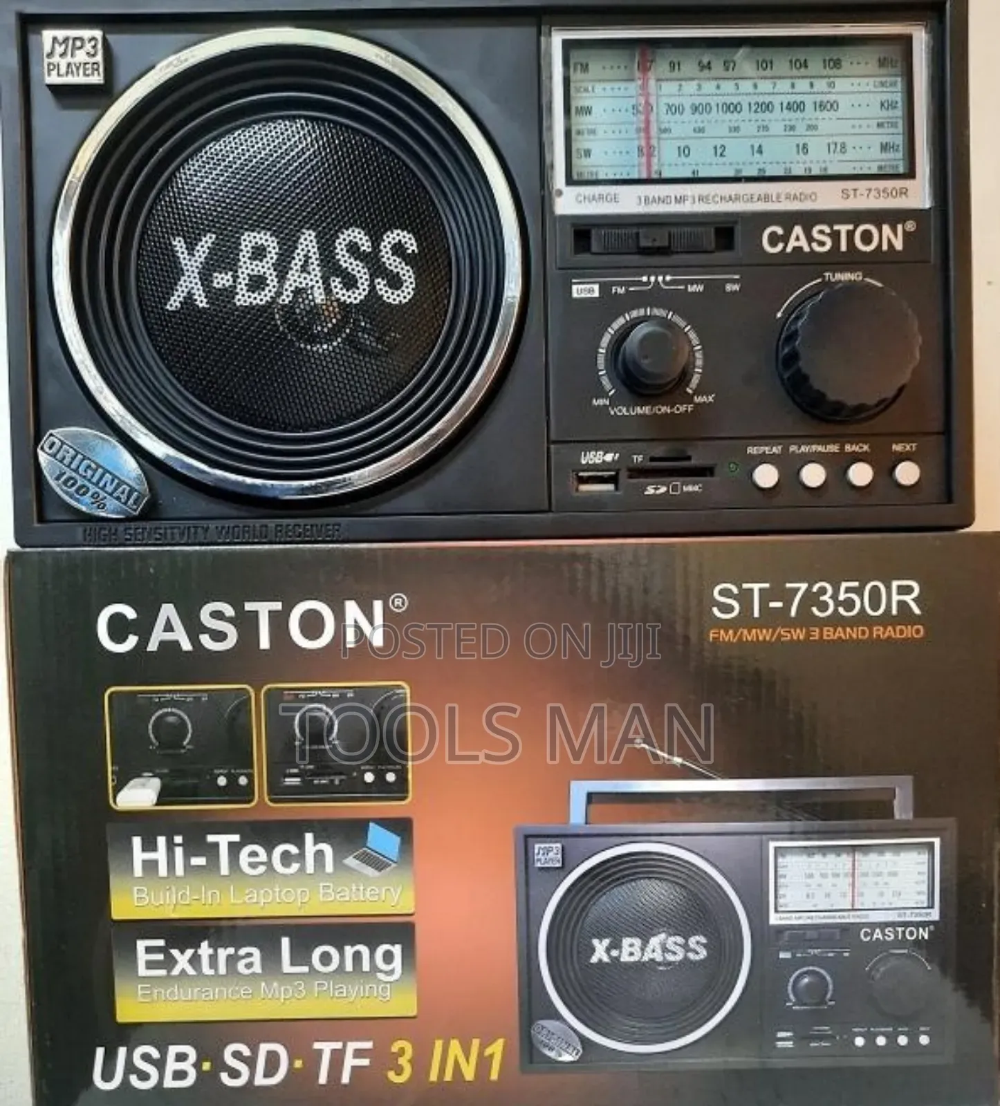 Caston St-7350r, Rechargeable, Multi-Band Radio and Mp3 Player.