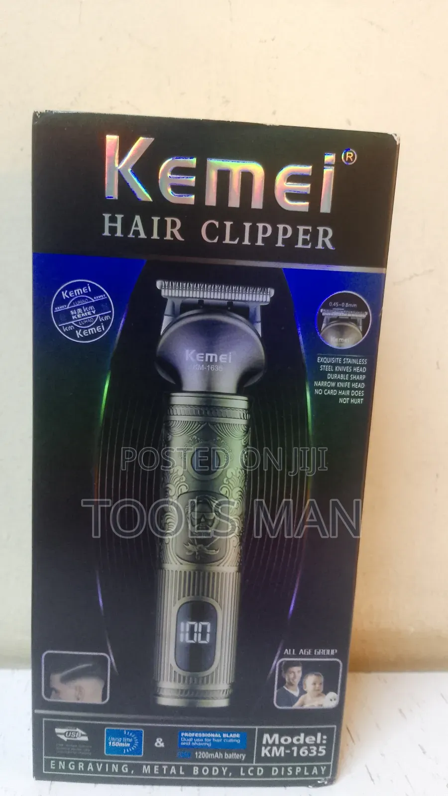 Kemei Km-1635 Rechargeable Hair Clipper.