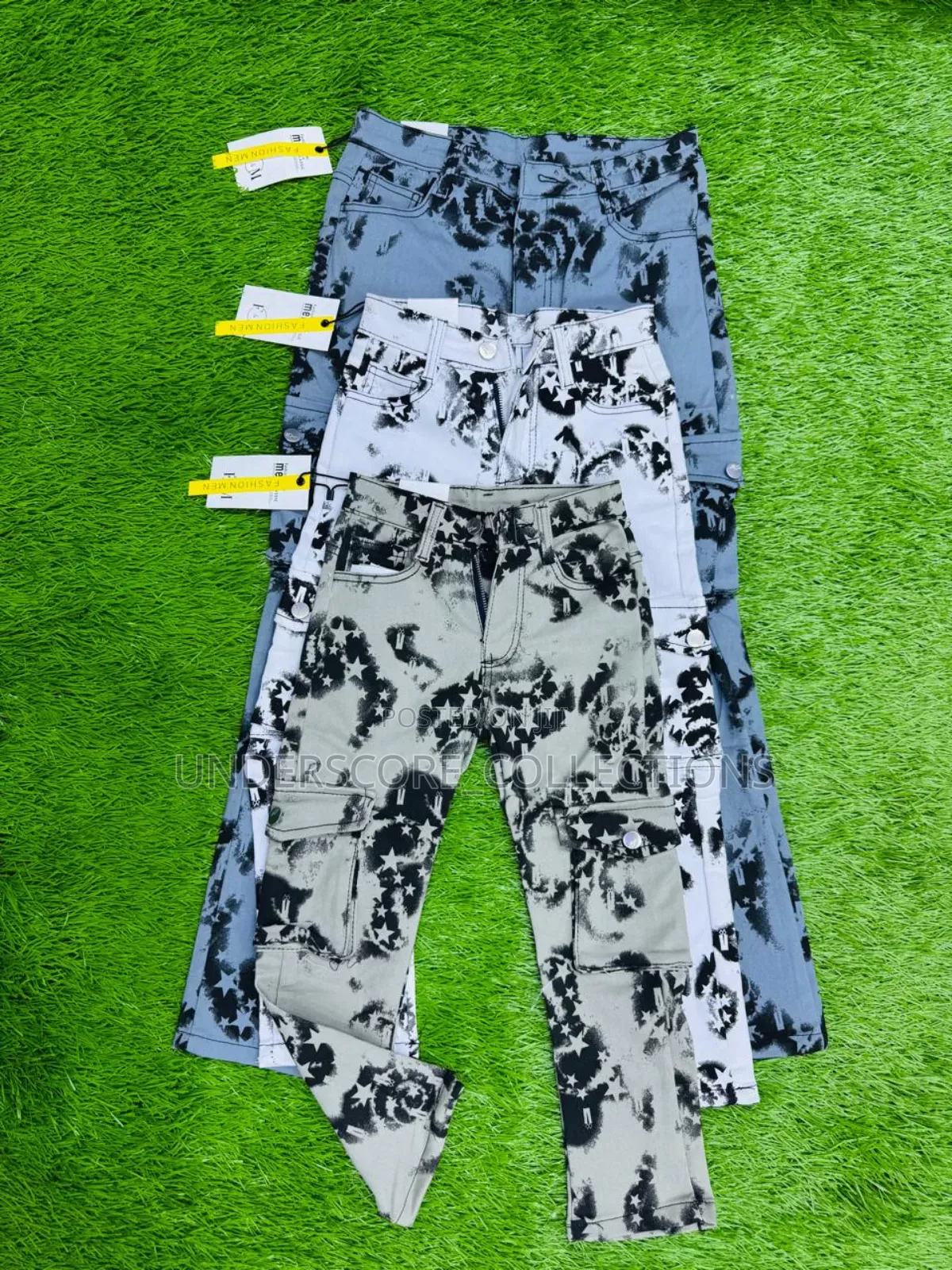 White and Black Cargo Pants