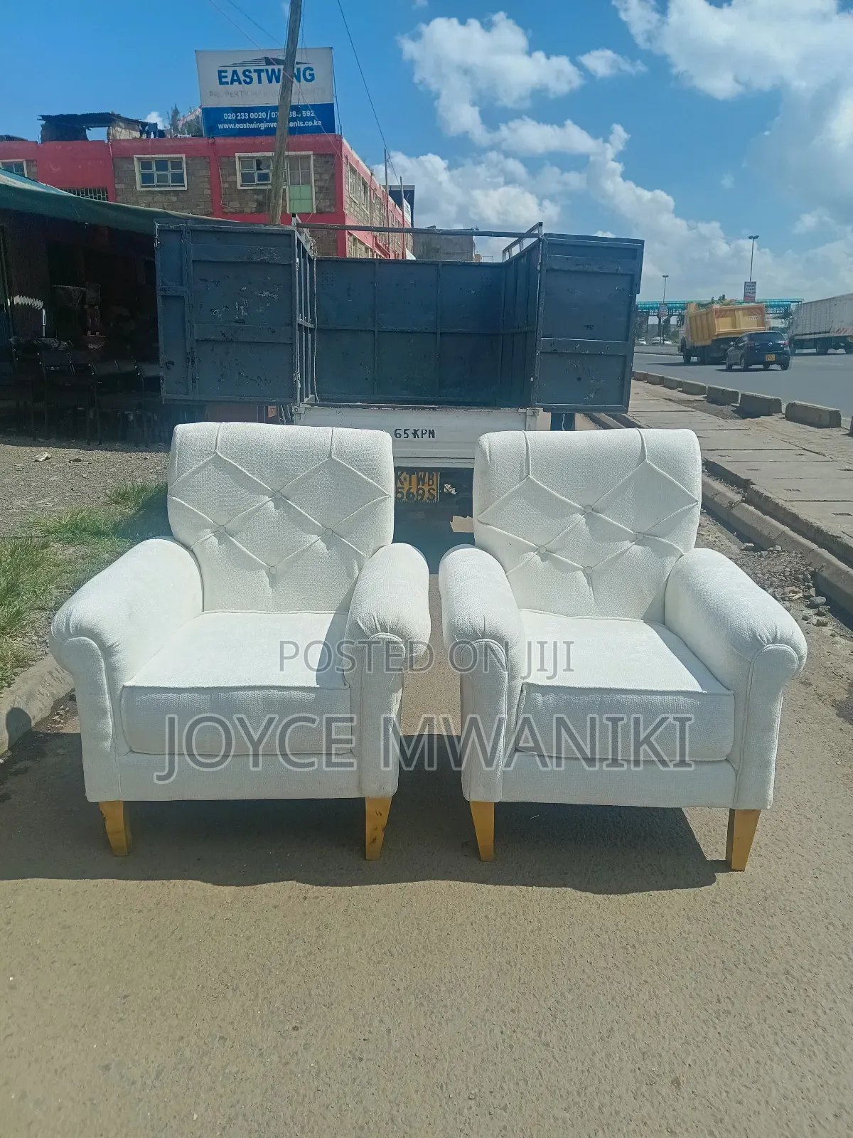 2 Fancy Modern White Chairs