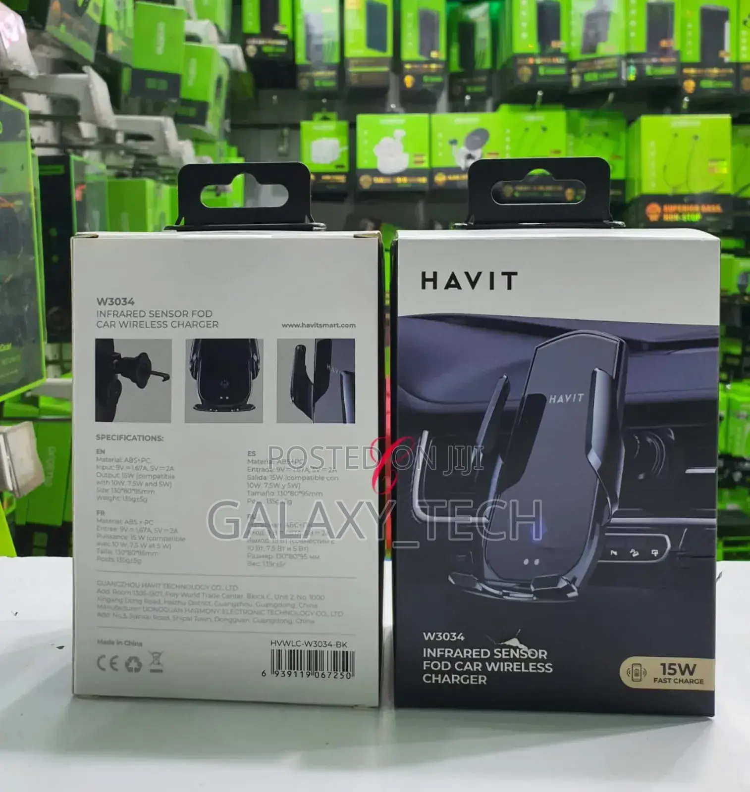 Havit Wireless Car Charger// Phone Holder W3034 15w