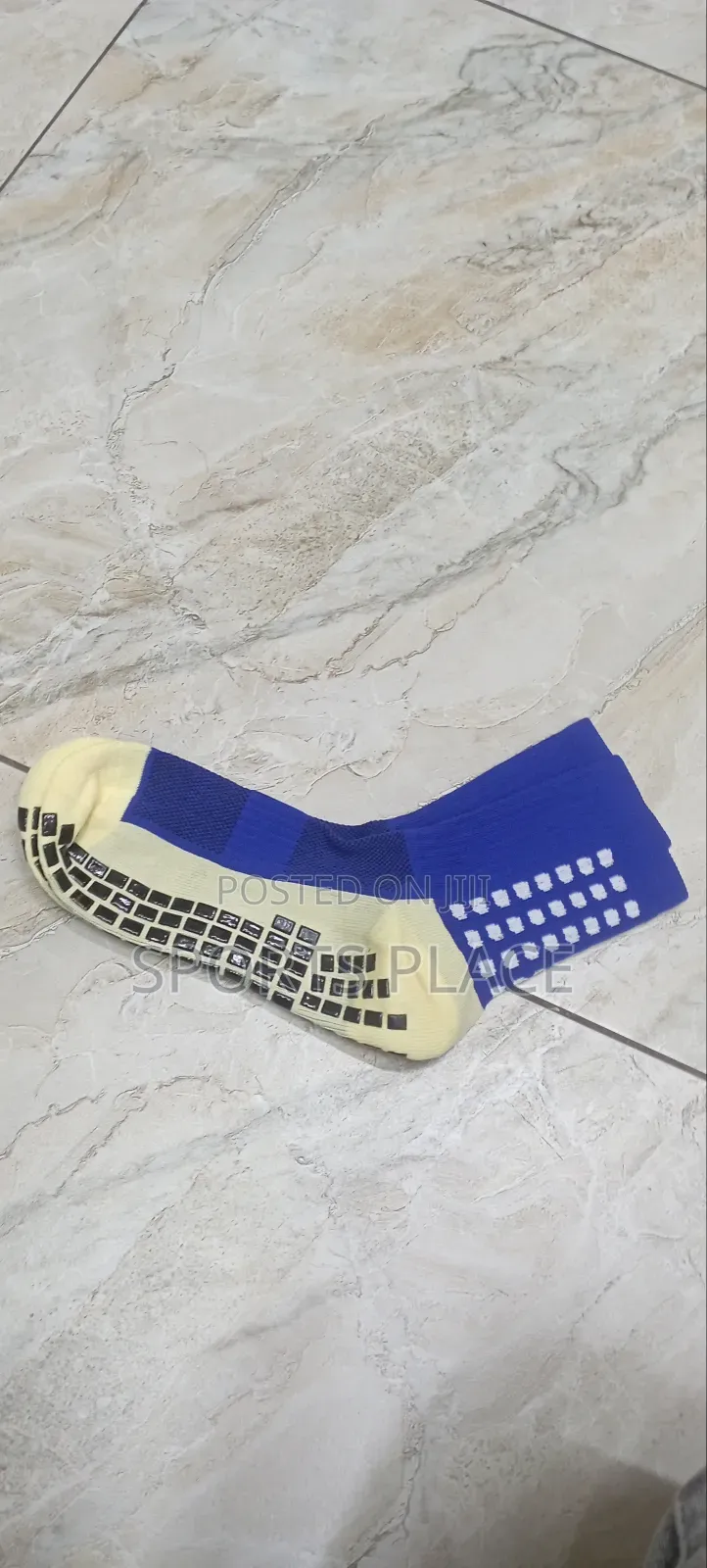 Blue Non-Slip Grip Socks Football
