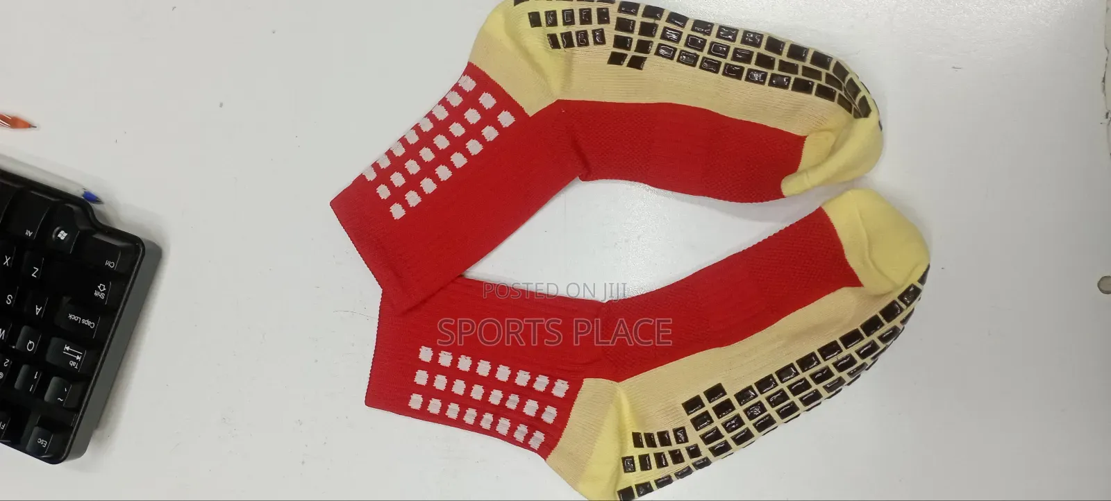 Red Football Grip Socks