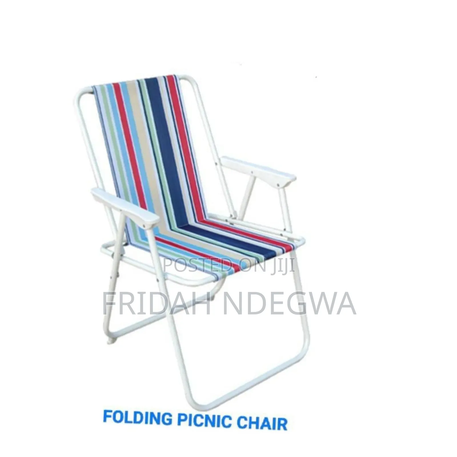 *Folding Picnic Chair With Cabana Strips