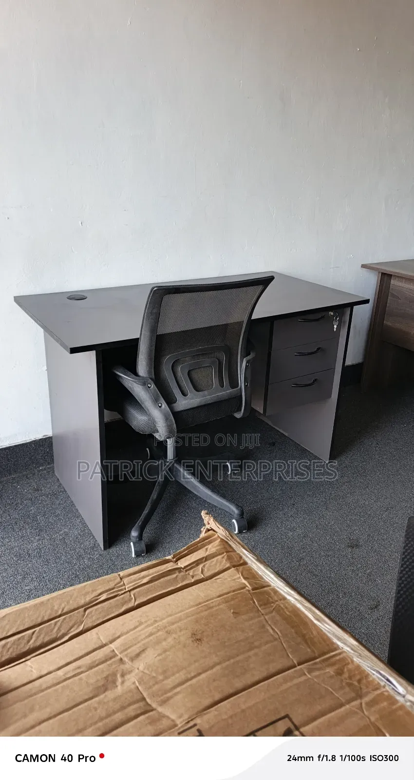 1.2 Mtrs Gray Office Desk + Low Back Mesh Chair
