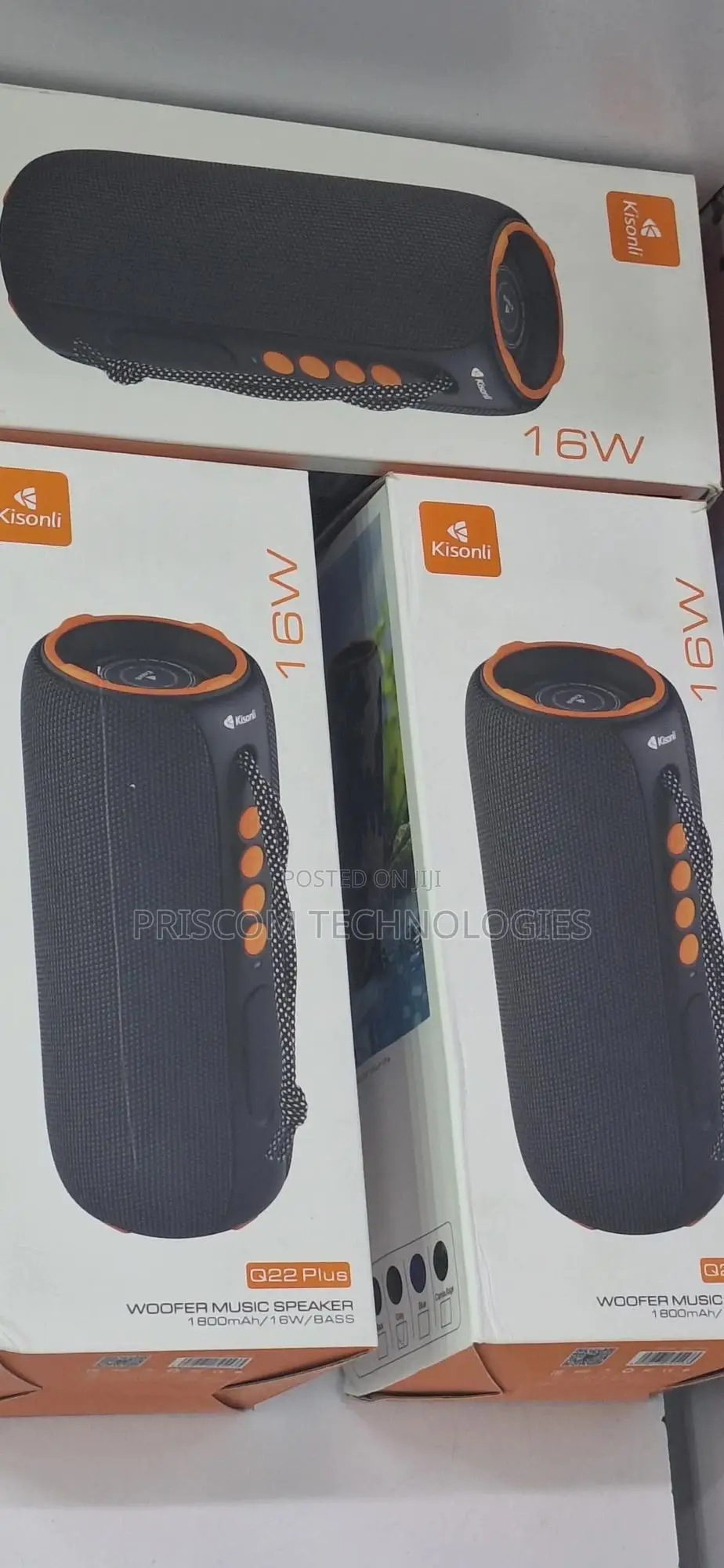 16w Kisonli Wireless Speaker Woofer Rechargeable 1800mah