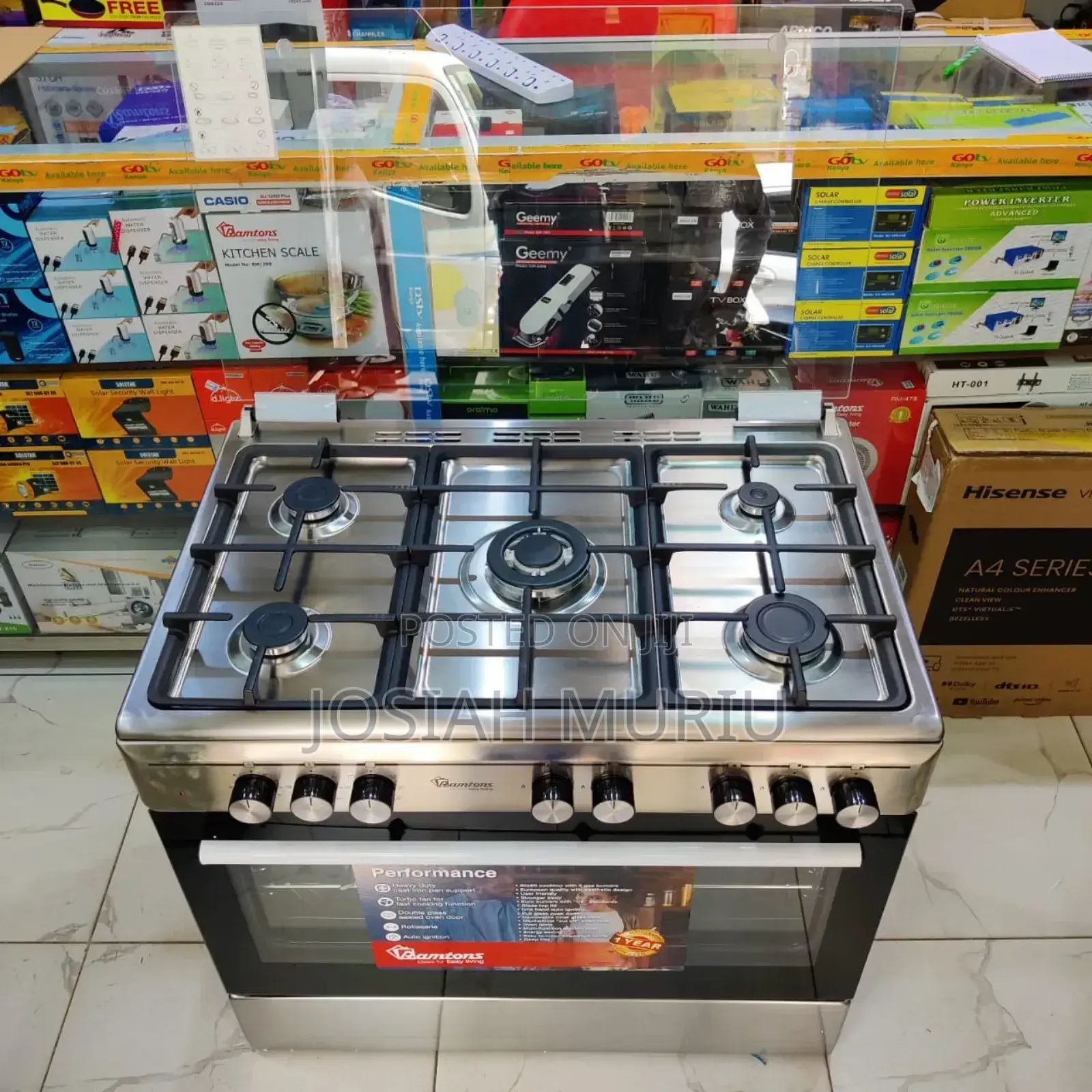 Ramtons Rf/499 90×60 5 Gas Inox Cooker (Silver)