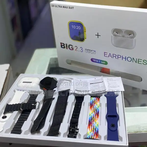 Unsealed I20 Ultra Max Smart Watch Free Airpod, 7 Straps