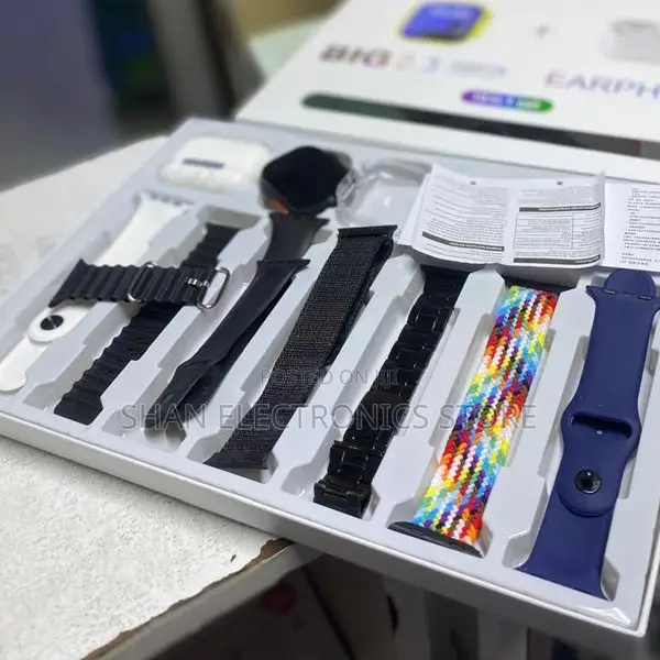I20 Ultra Max Smart Watch 10 in 1 7straps + Case + Earphones