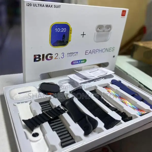 New 10 in 1 in One Box 2.3inch Large Screen With 7 Straps Smartwatch