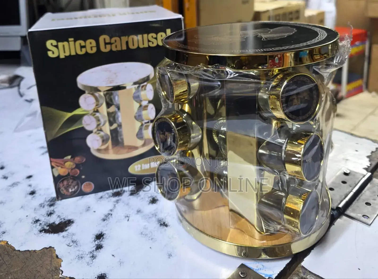 12 PCS Rotating Spice Rack Carousel