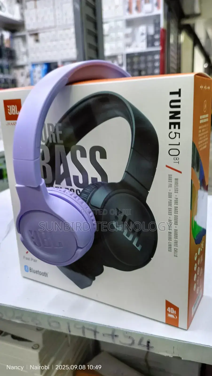 Purple JBL 510 Headphones.