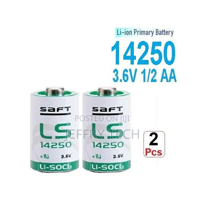 Saft 2 Batteries 3.6v Lithium Li-Soci2 Ls 14250 Battery Size 1/2 Aa