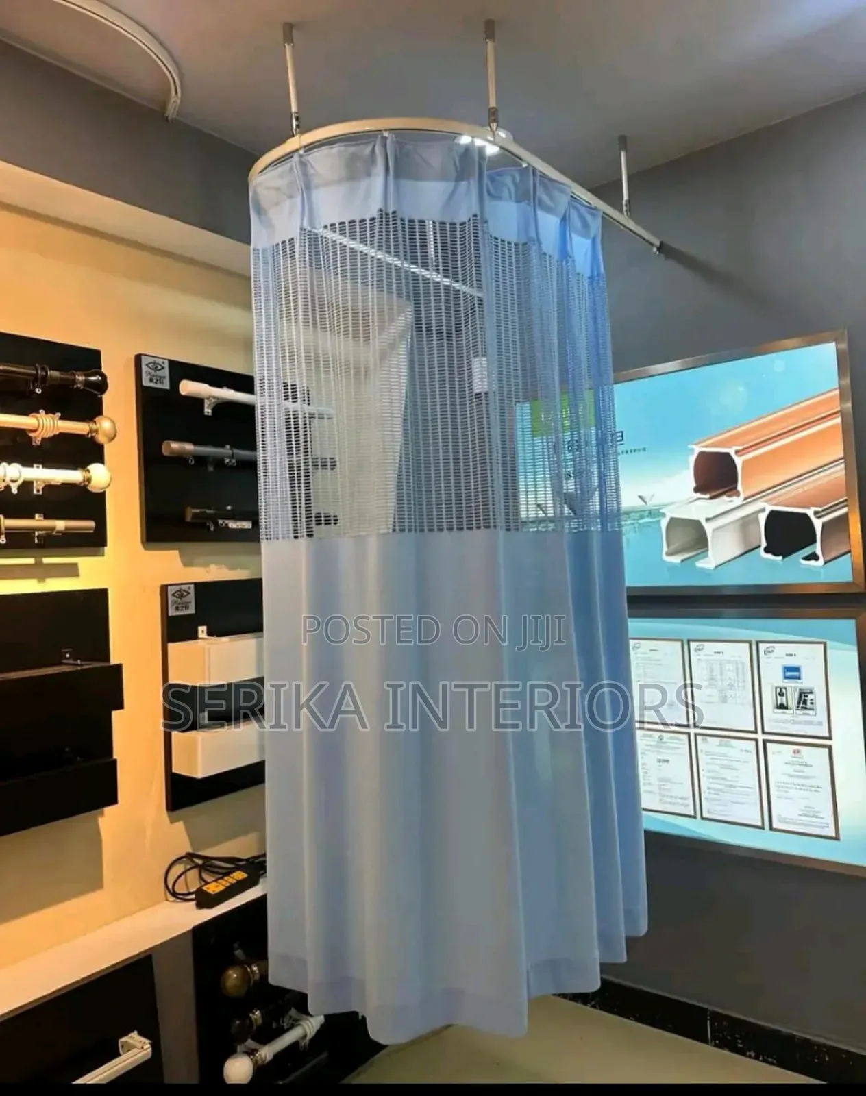 Curved Hospital Curtains Hospital Curtains Environmental Friendly