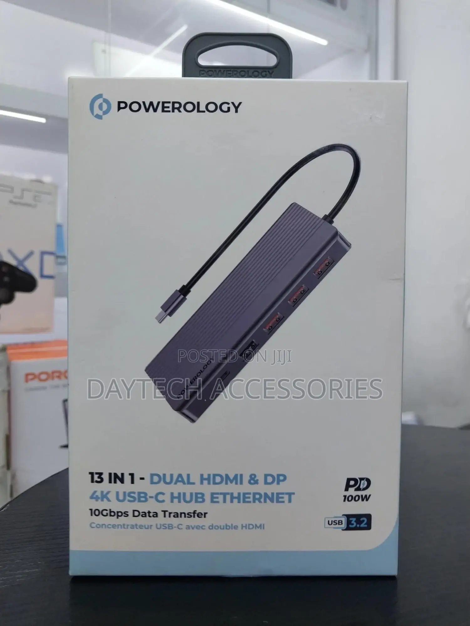 Powerology 13 In1 Usb-C Hub Hdmi Type-C 100w Pd Ethernet Hub.