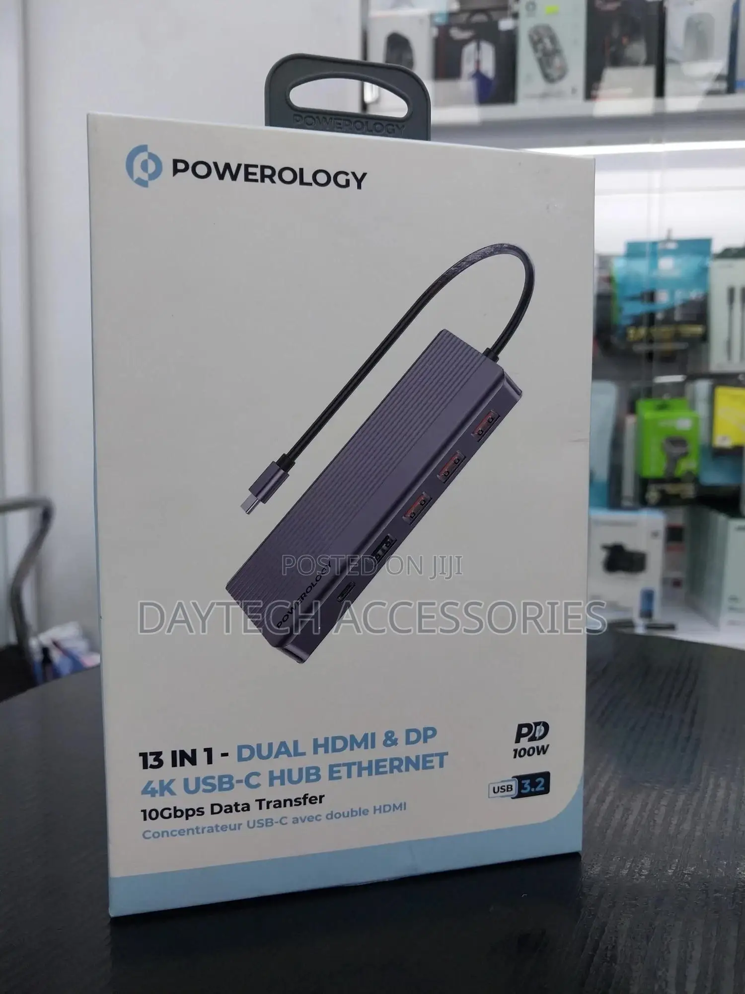 Powerology 13 In1 Usb-C Hub Hdmi Type-C 100w Pd Ethernet Hub.