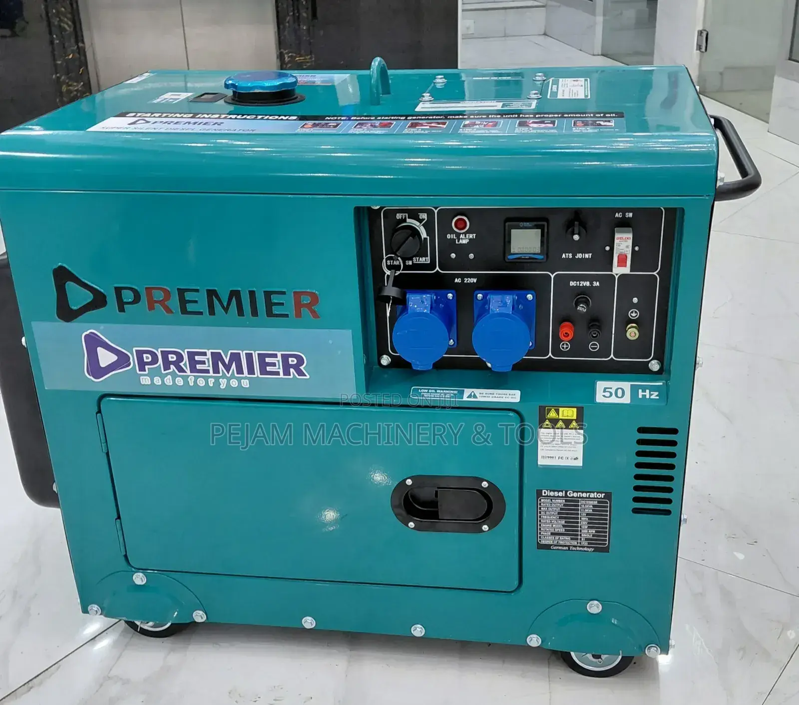 Premier 7.5kva Pm6500d Single Phase Silent Generator