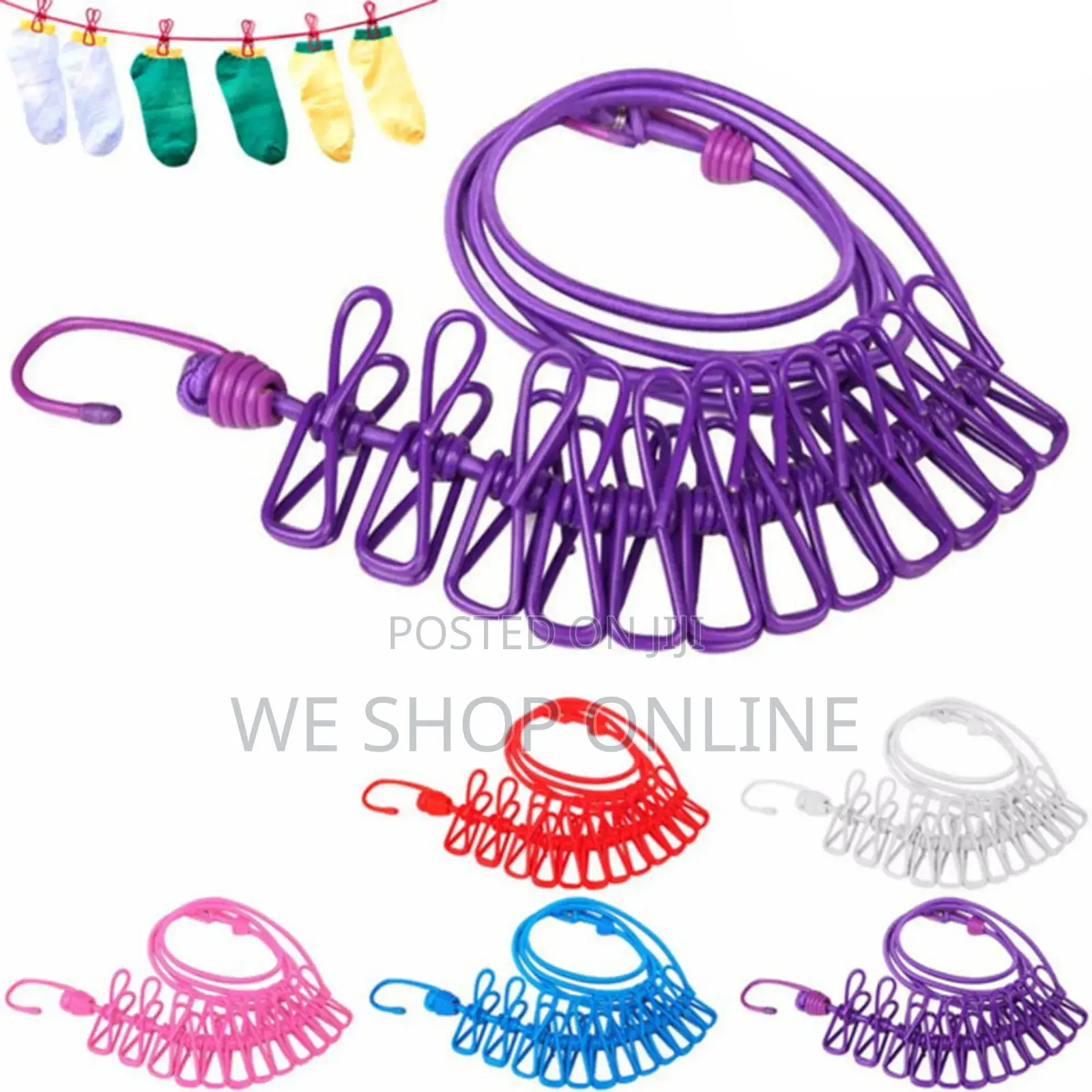 Stretching Cloth Line With Pegs