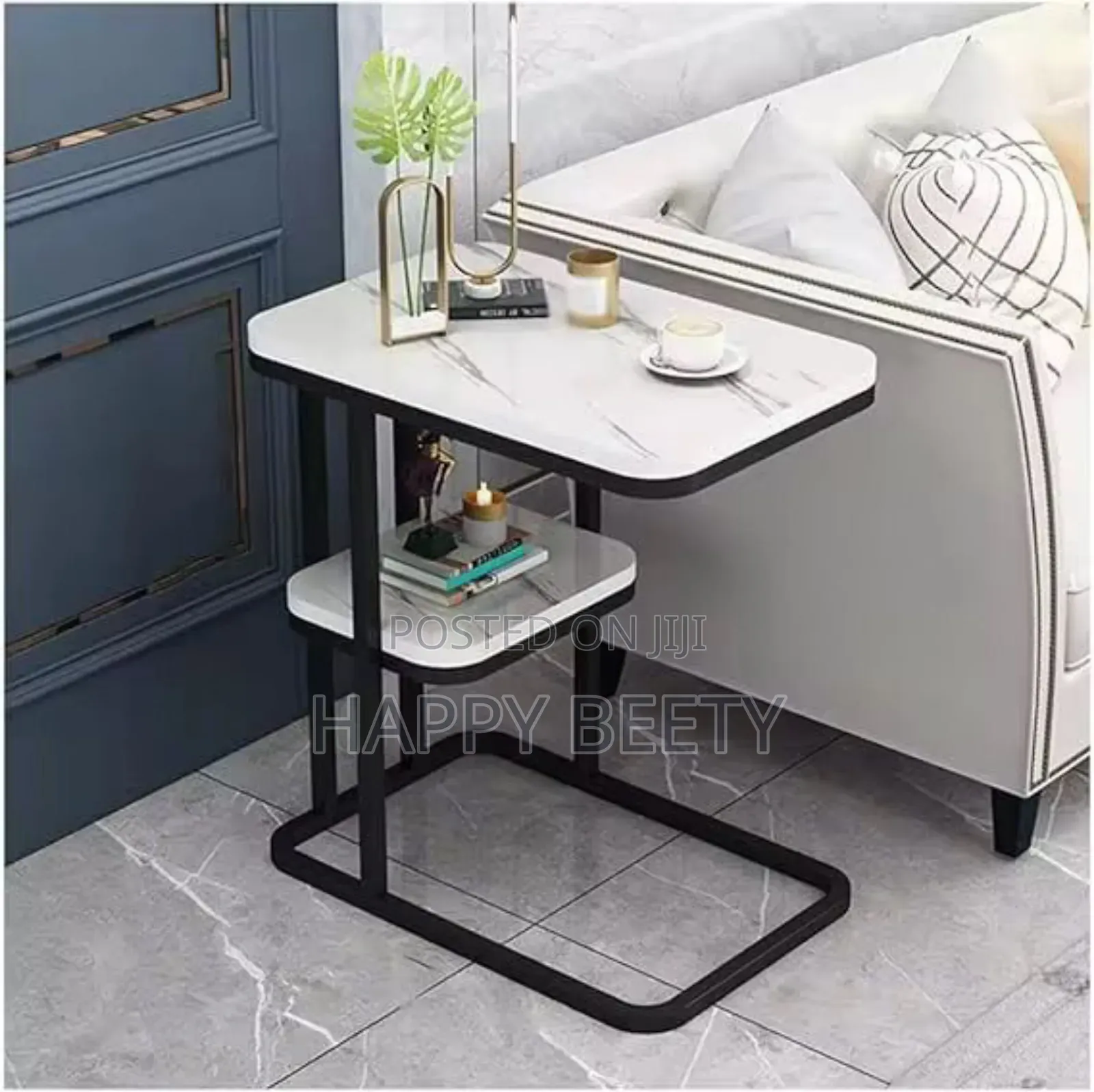 Luxury Marble Textured Side Table