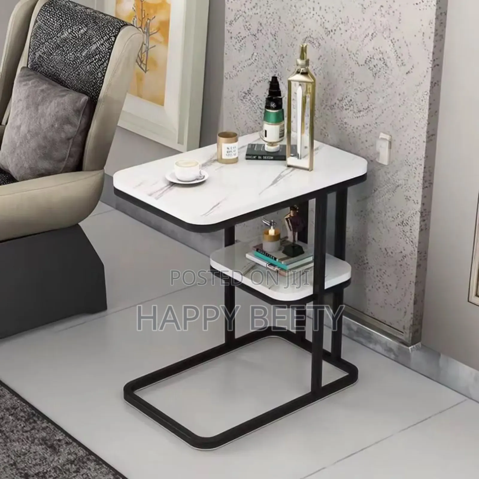 Luxury Marble Textured Side Table