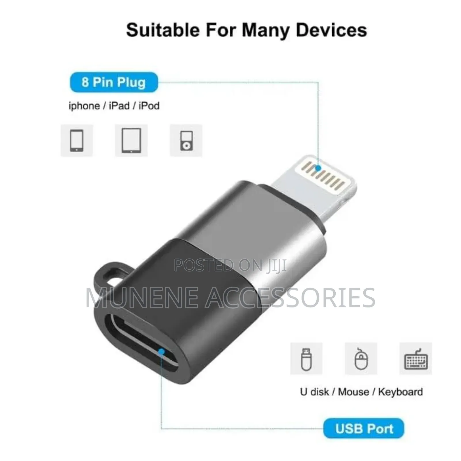 Wireless Microphone Connector Type C To Lightning Lavalier Adapter