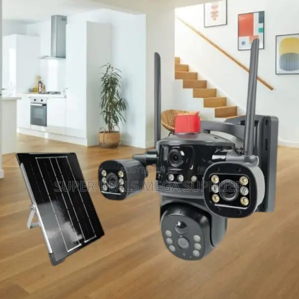 4g Solar Camera With Light Alarm Siren, Multiple Lens and Auto Track