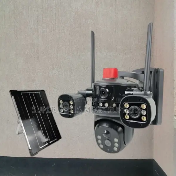 4g Multiple Lens Solar Camera Light Alarm Siren With Cloud Stored