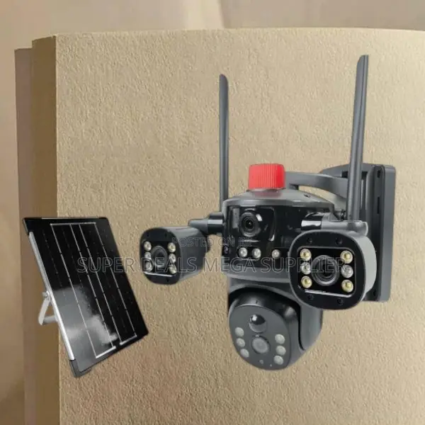 4g Solar Camera Multiple Lens With Light Alarm Siren Auto Tracking
