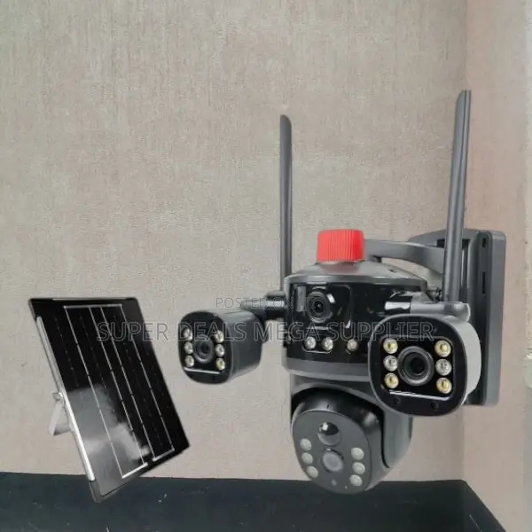 4g Solar Camera With Multiple Lens Light Alarm Siren Smart Control