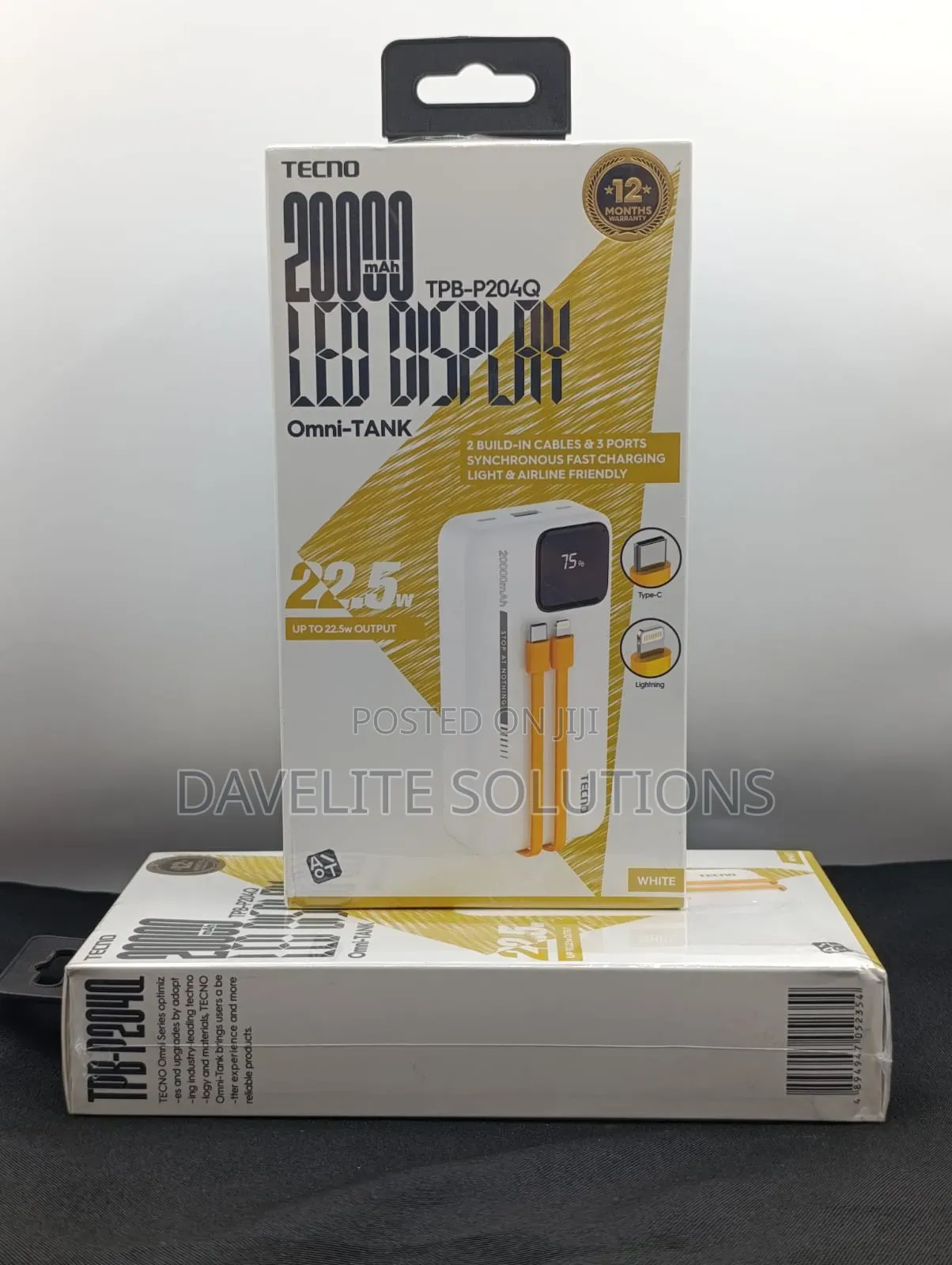 Original Tecno 20000mah Omni-Tank Power Bank (Model TPB-P204q)