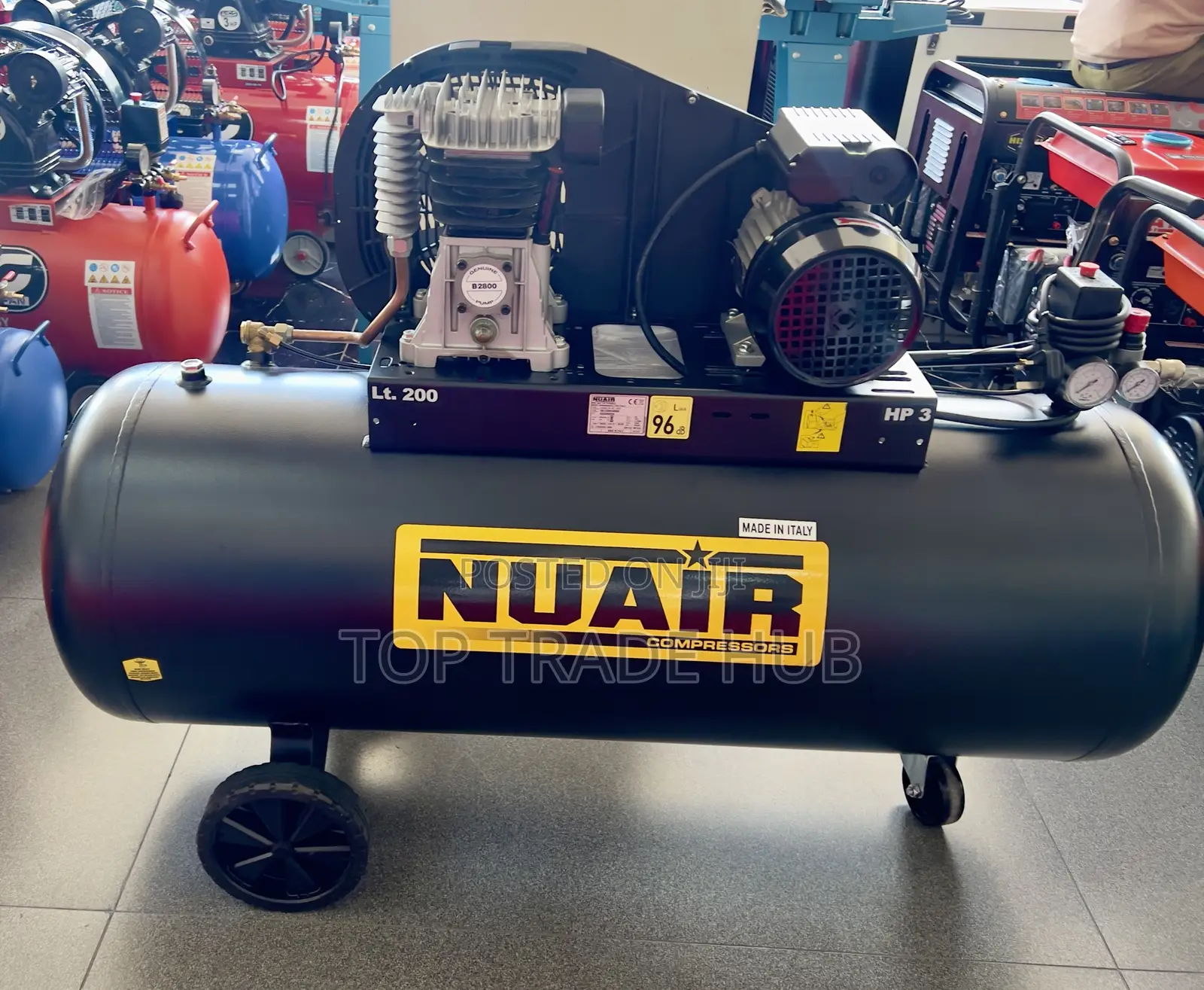 Nuair Italy 200l Electric Air Compressor 3hp Single Phase