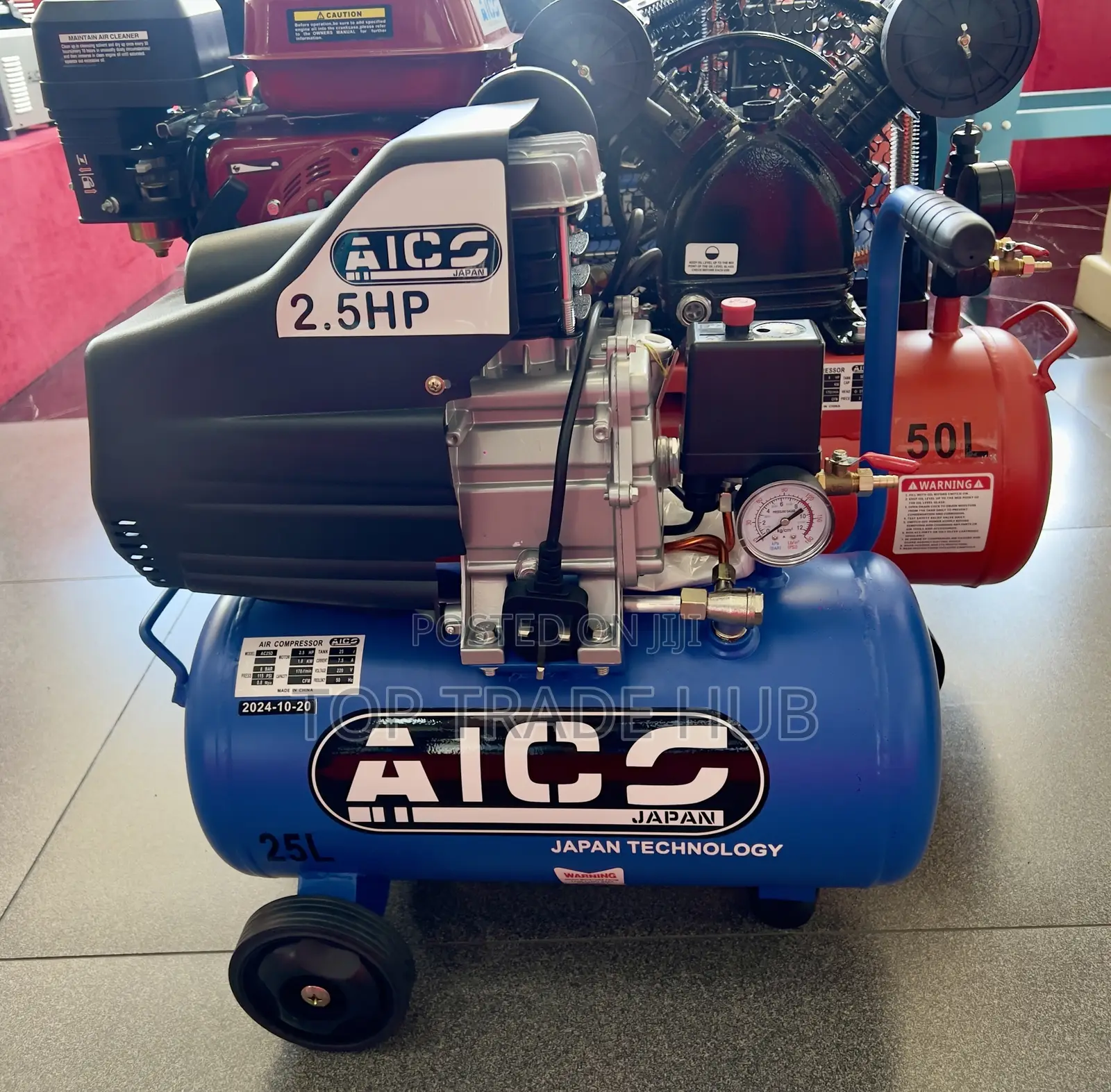 Aico Japan 25l Direct Drive Electric Air Compressor 115psi