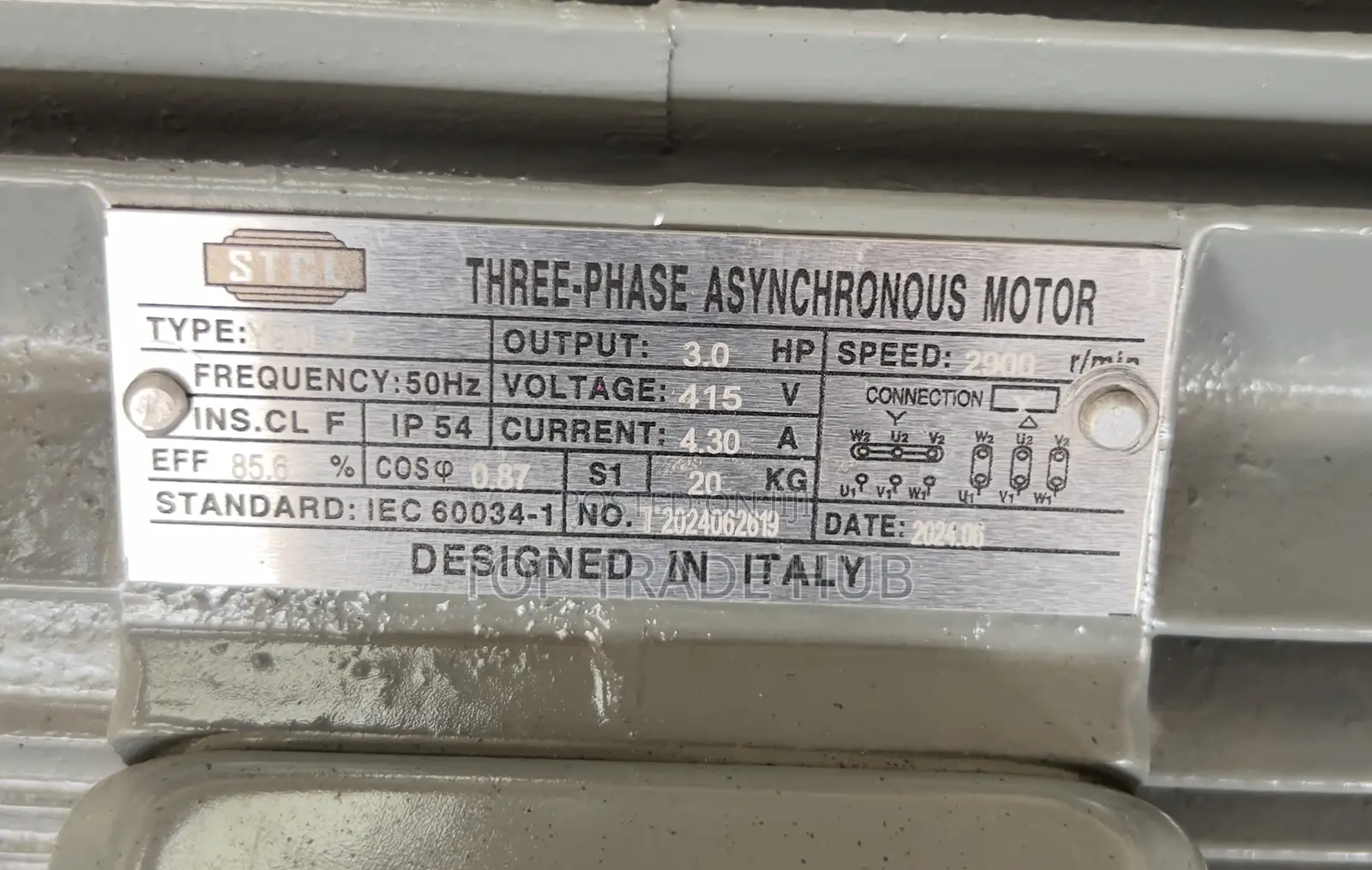 Stcl Italy 100% Copper Three Phase Electric Motor 3hp High Speed