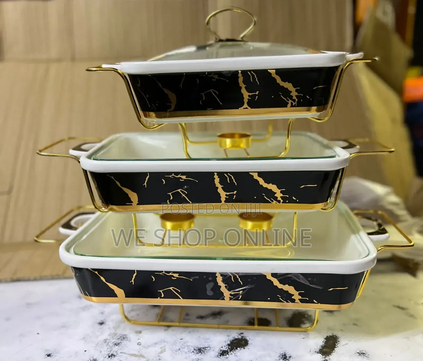 3pc Ceramic Chaffing Dishes