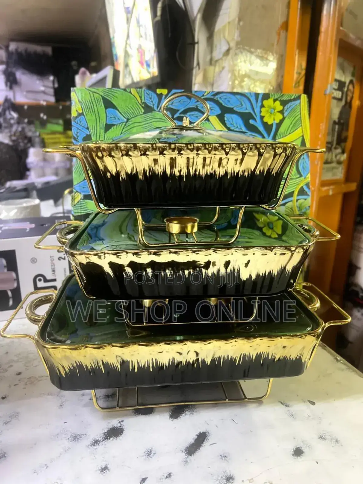 3pc Ceramic Chaffing Dishes
