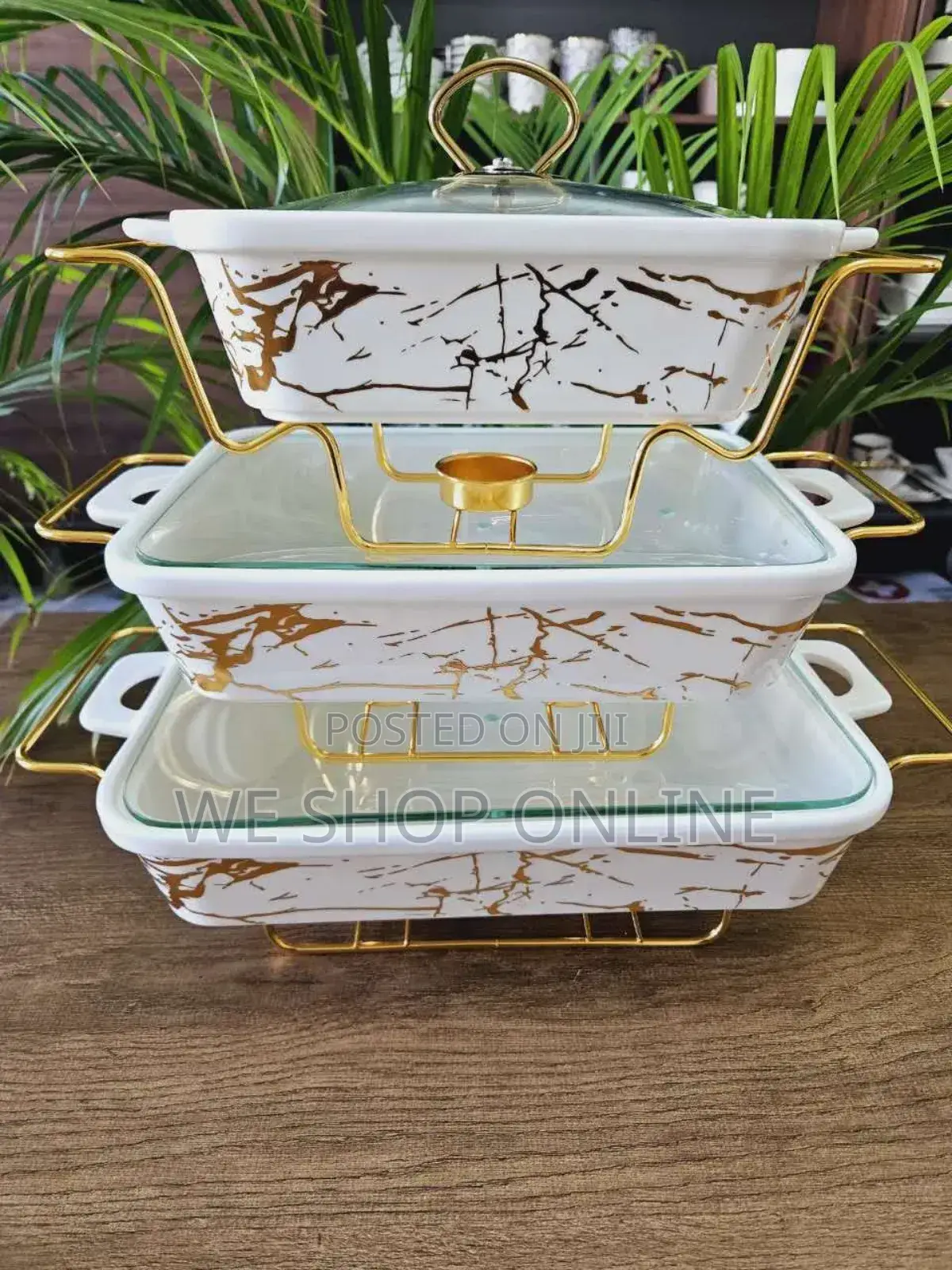 3pc Ceramic Chaffing Dishes