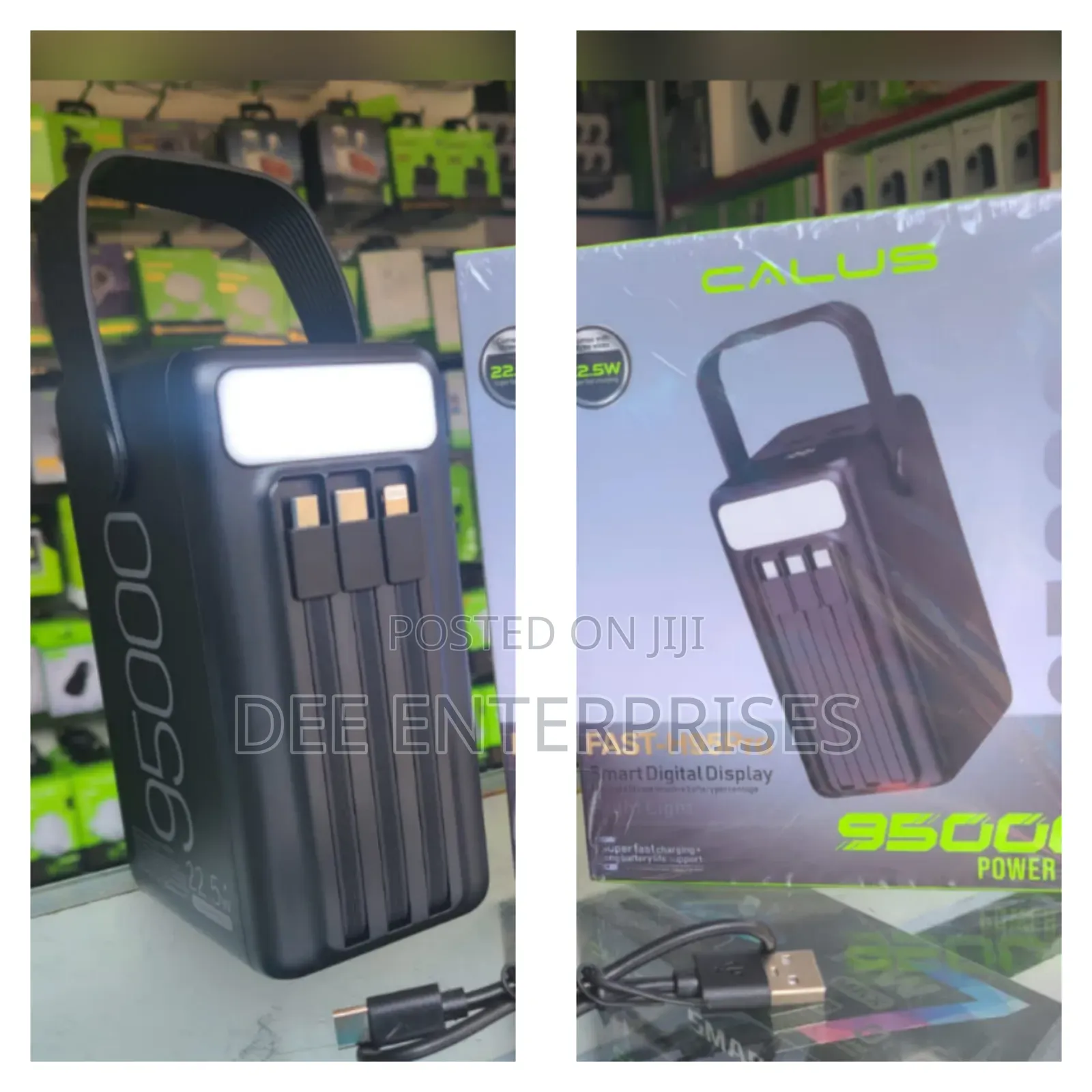 Fast-H95pro 95000mah (With Inbuilt Cables + Can Charge a Laptop)