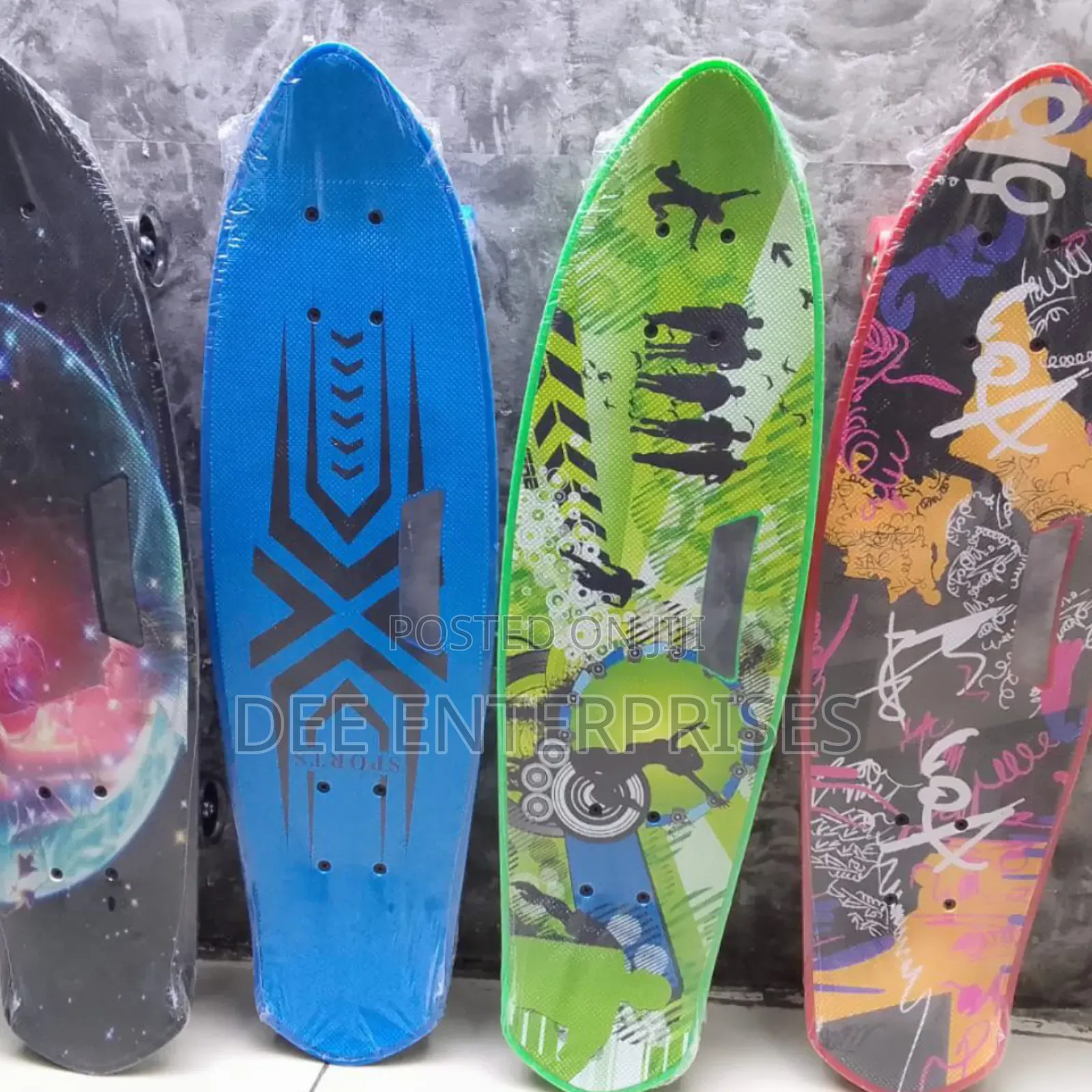 Graphic Fish Shape Skate Board