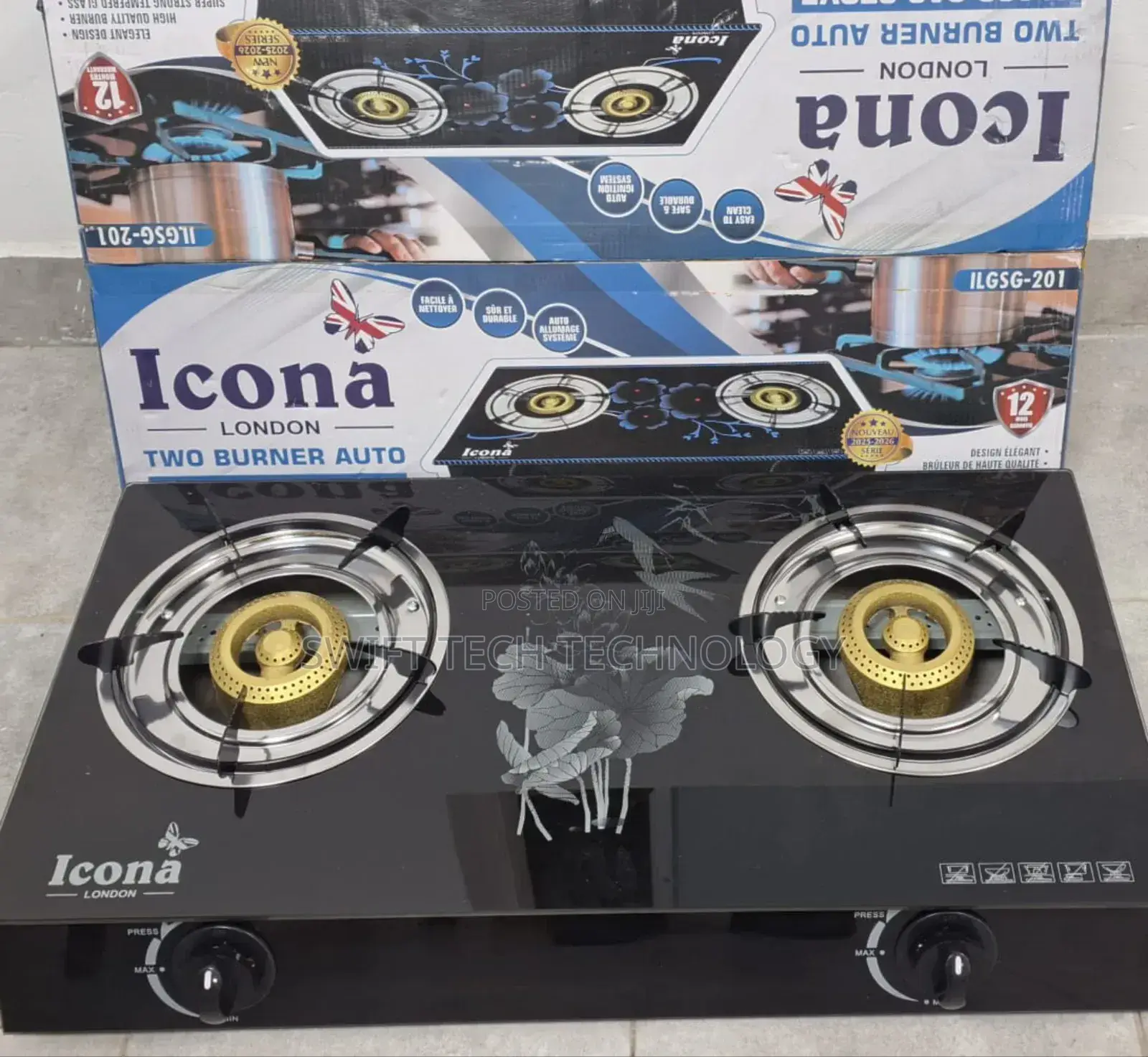 Cooker 2 Burner Glass Top Ipcone