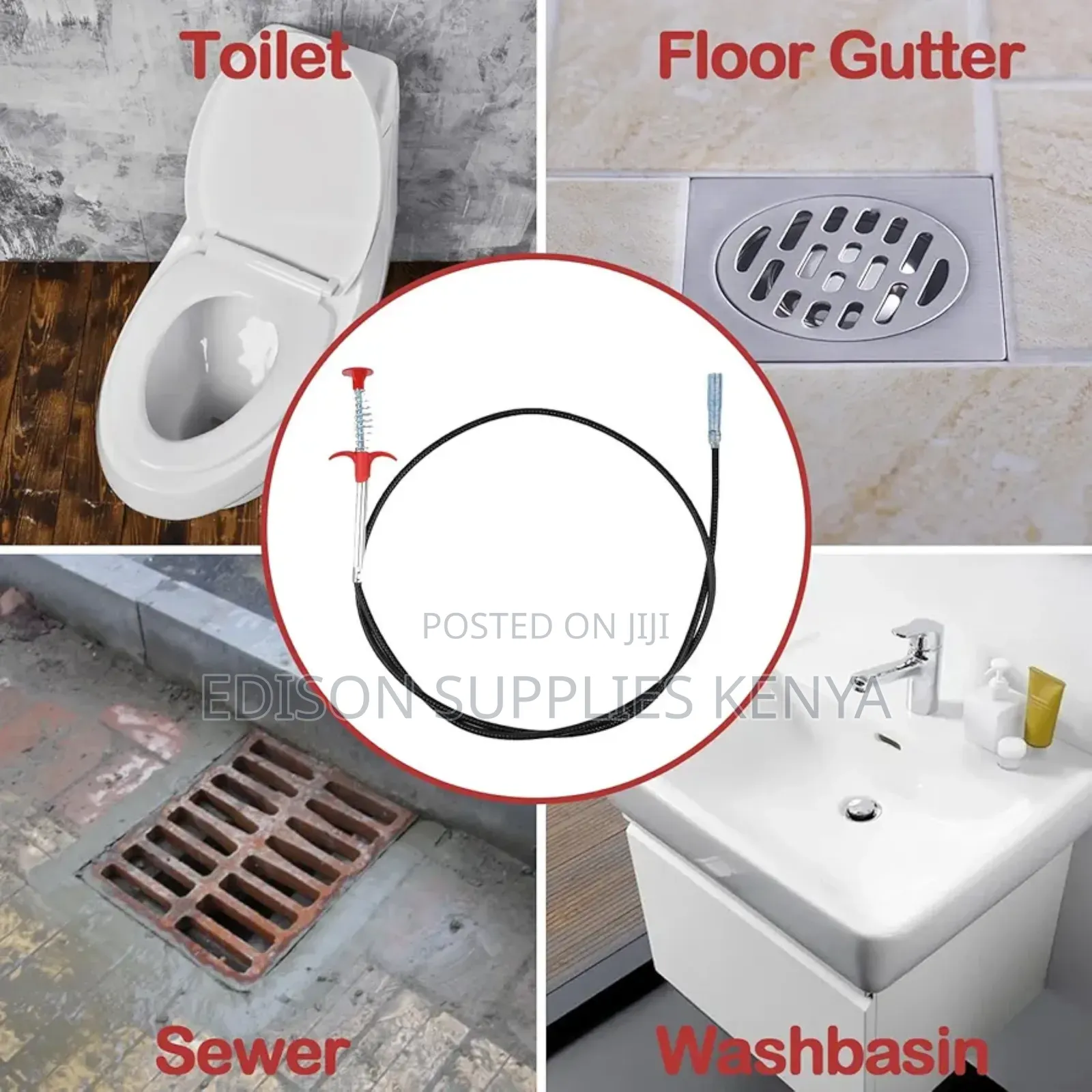 Drain Cleaner Spiral Snake Unclogger Sewer Sink Pick Up Tool