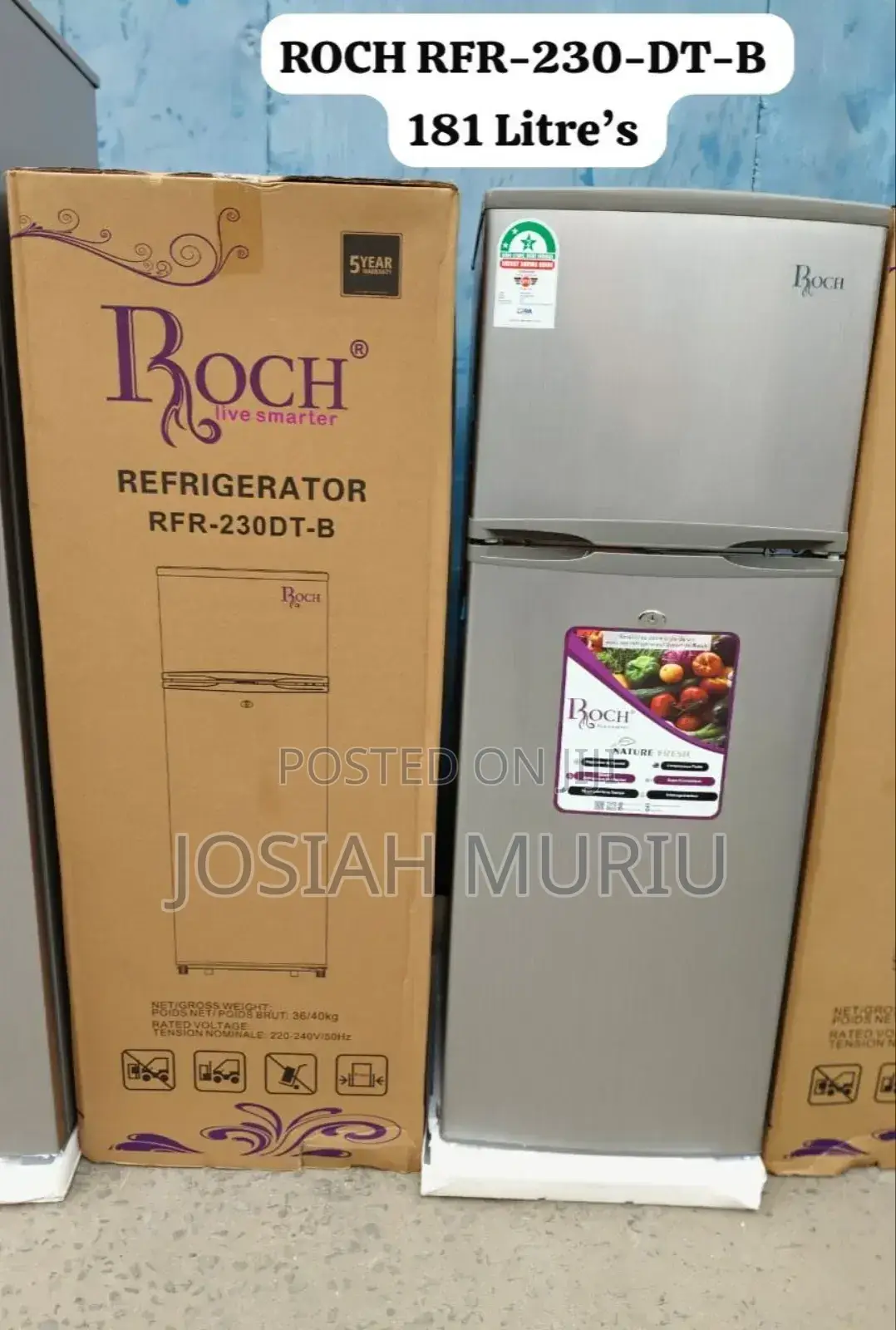 Roch 181litres RFR-230dt-B Double Door Refrigerator