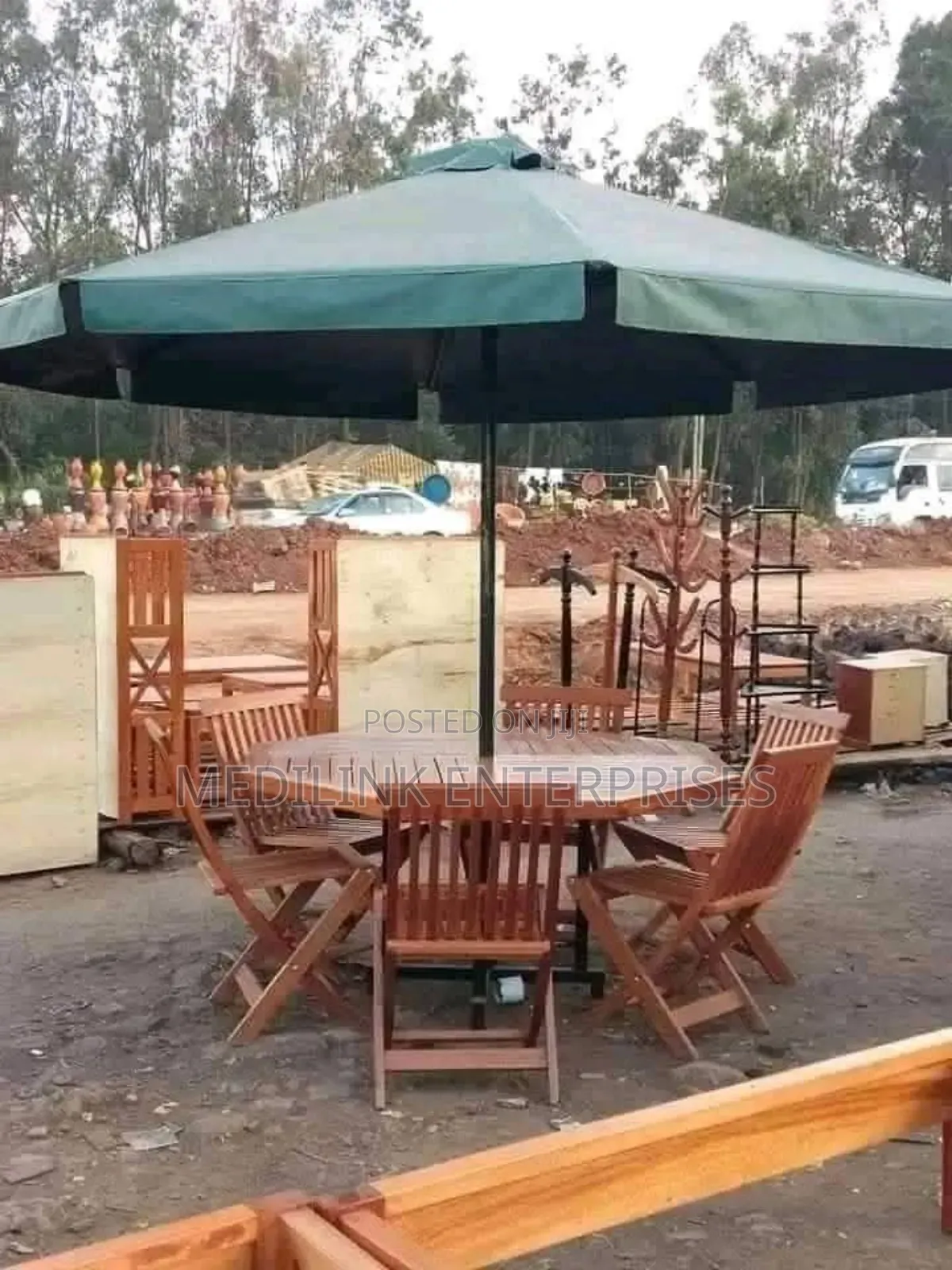 Wooden Foldable Chairs Garden Outdoor Umbrella Shades