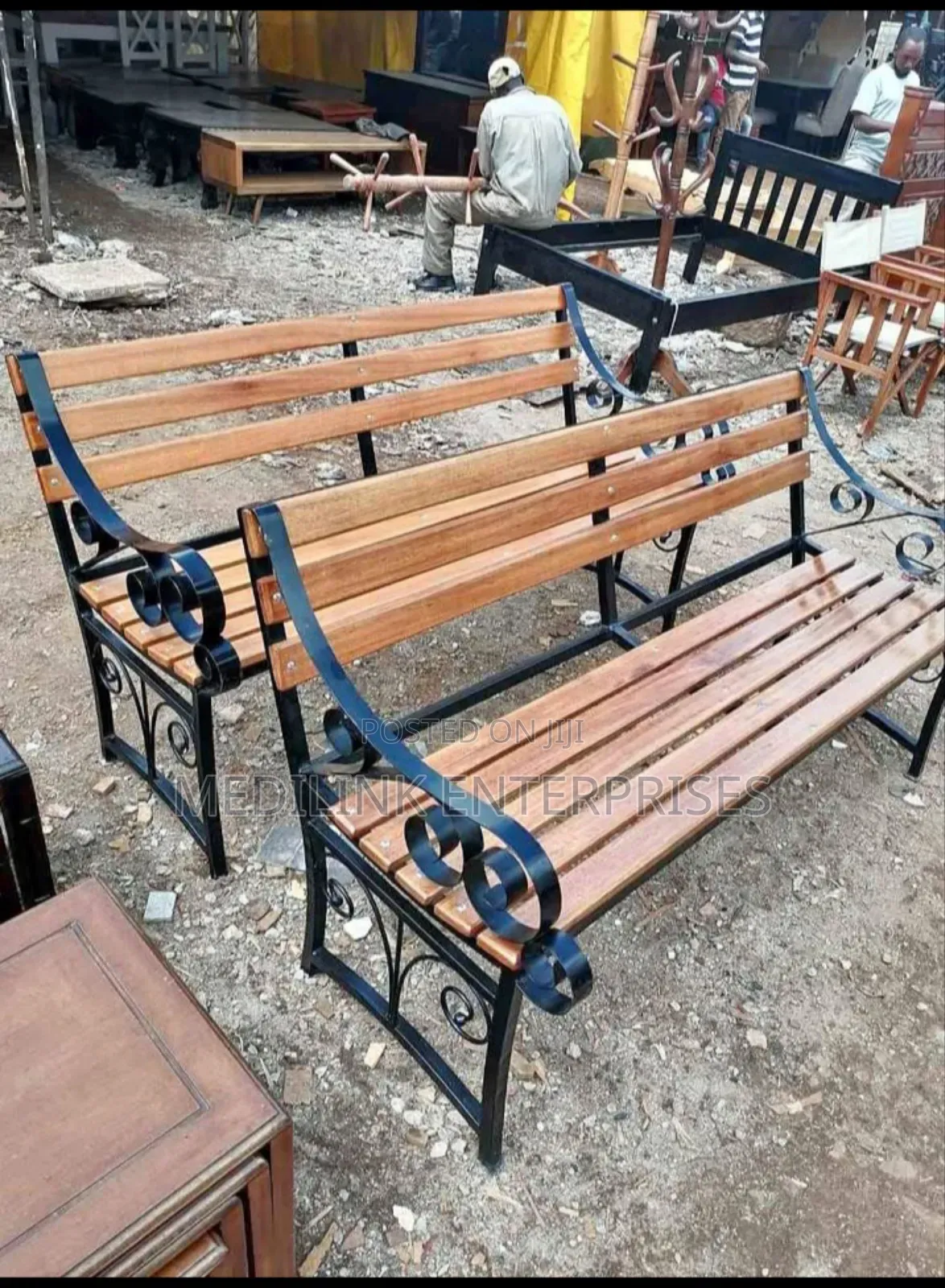 Wooden Metallic Outdoor Benches (5ft)