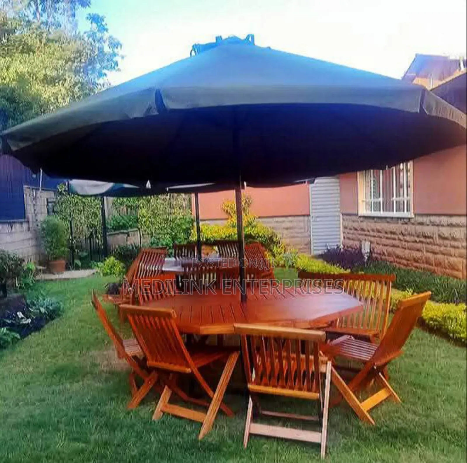 6-Seater Foldable Chairs Garden Outdoor Umbrella Shades
