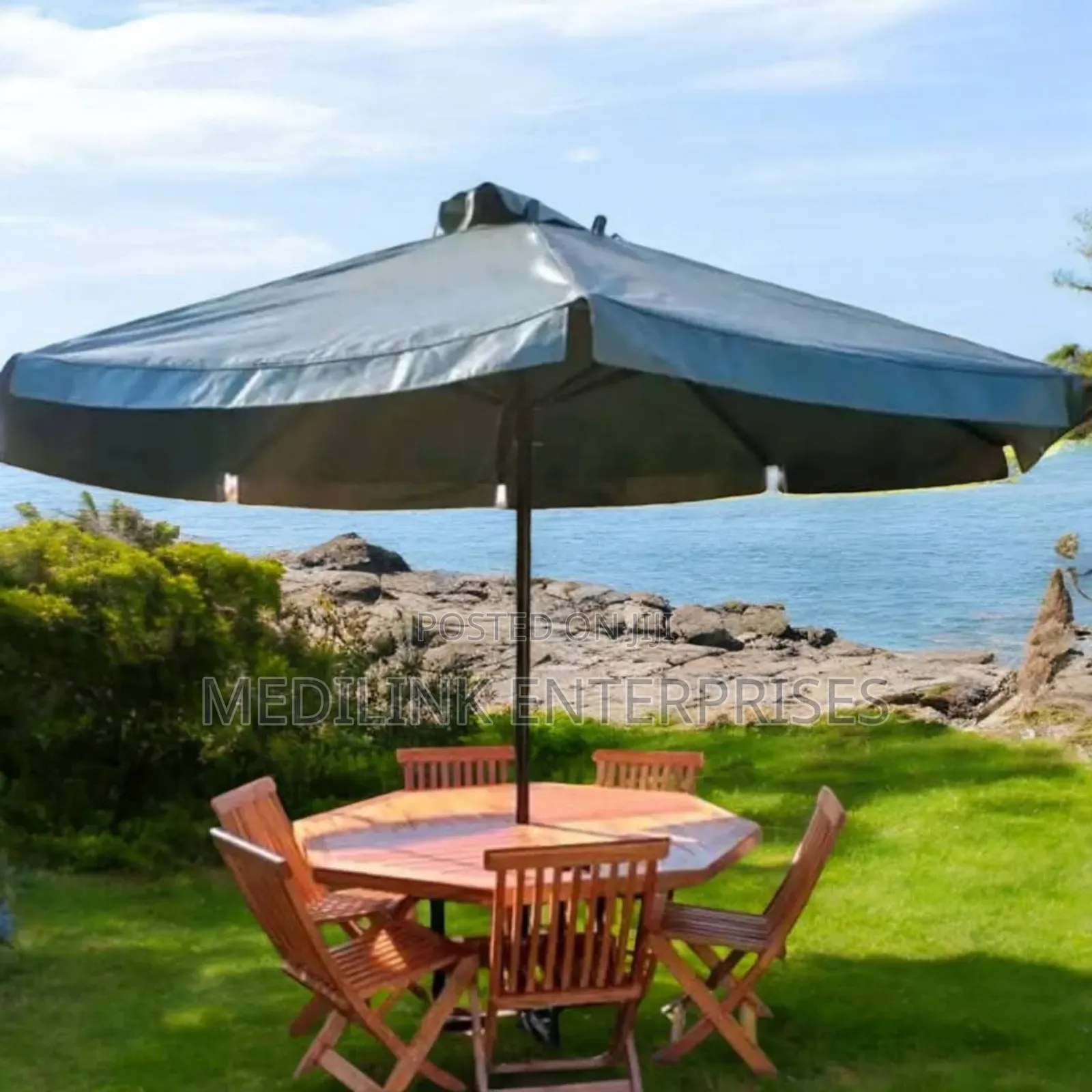 Wooden Foldable Chairs Garden Umbrella Shade