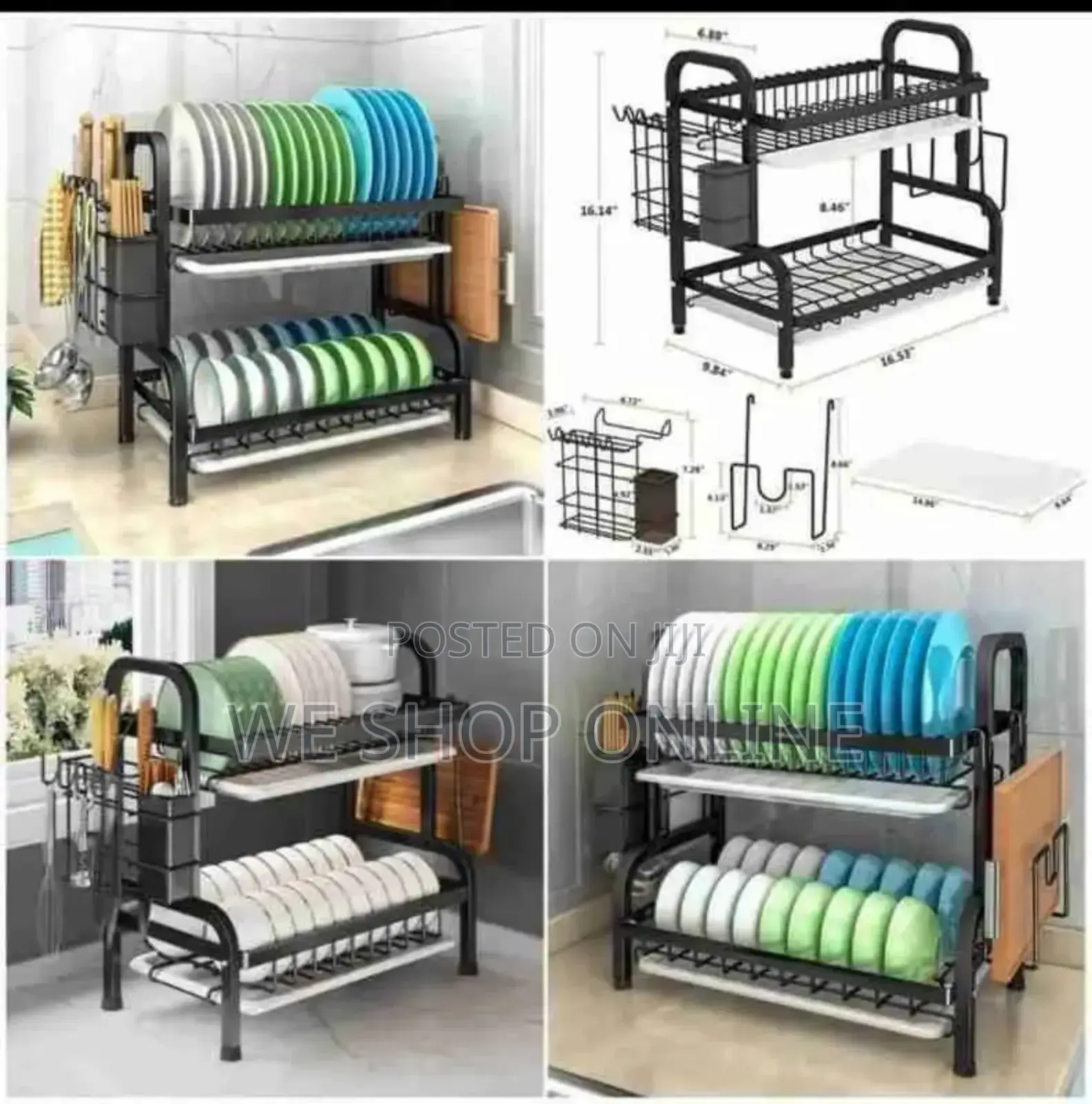2 Tier Carbon Steel Dish Rack