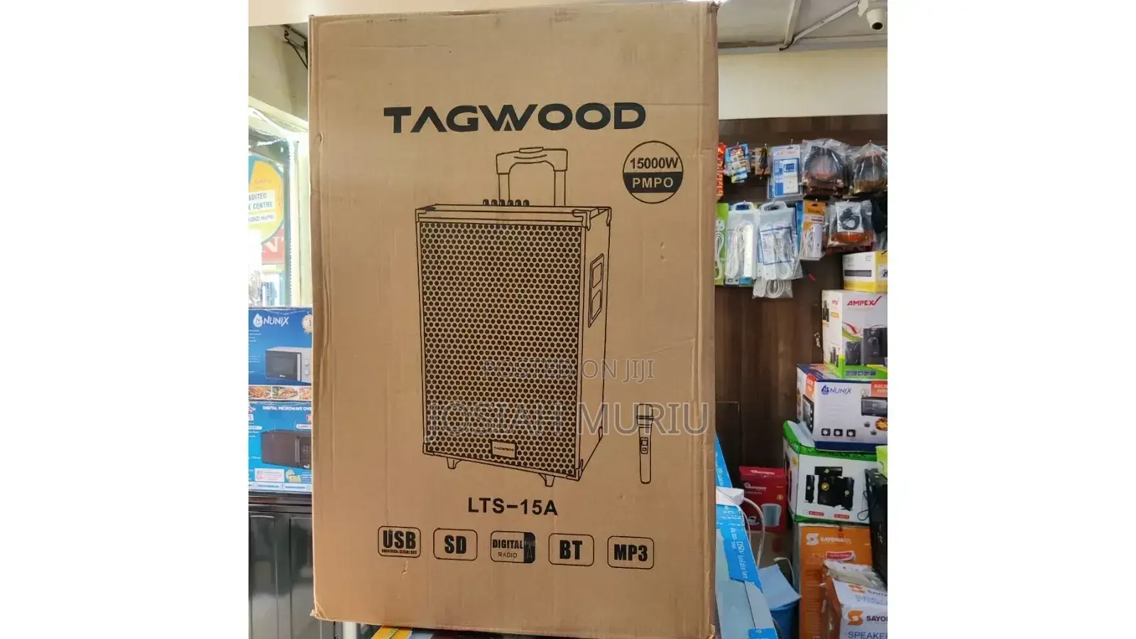 Tagwood 15" 15000w Trolley Speaker With Microphone – Heavy Bass