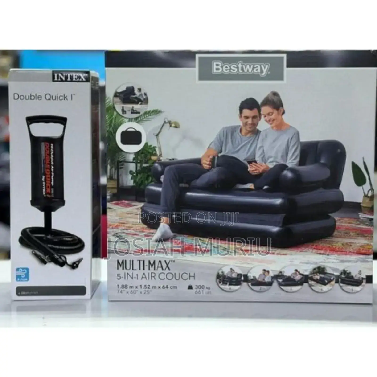 5in1 Inflatable Multifunction Sofa-Bed With Manual Pump